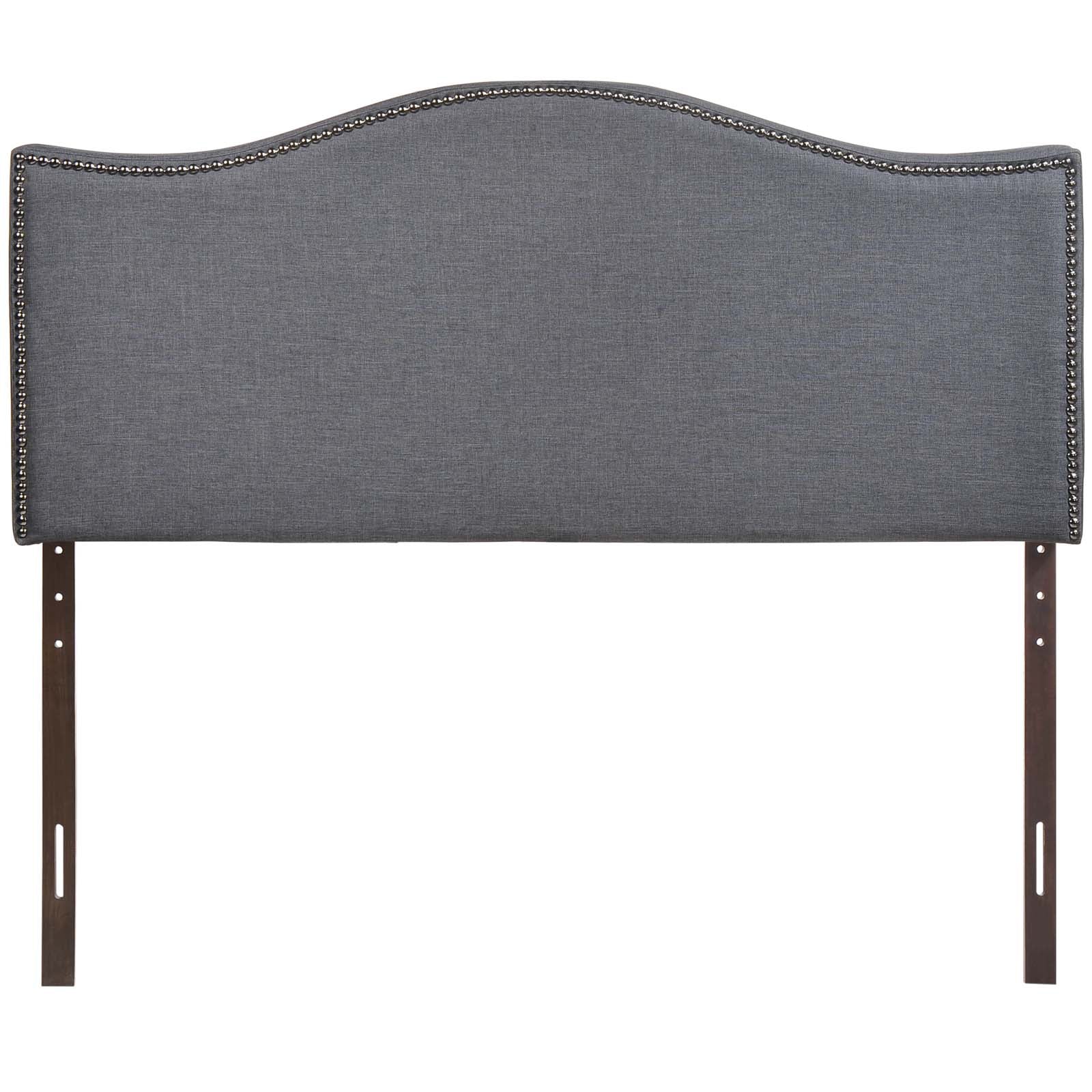 Modway Headboards - Curl Queen Nailhead Upholstered Headboard Smoke
