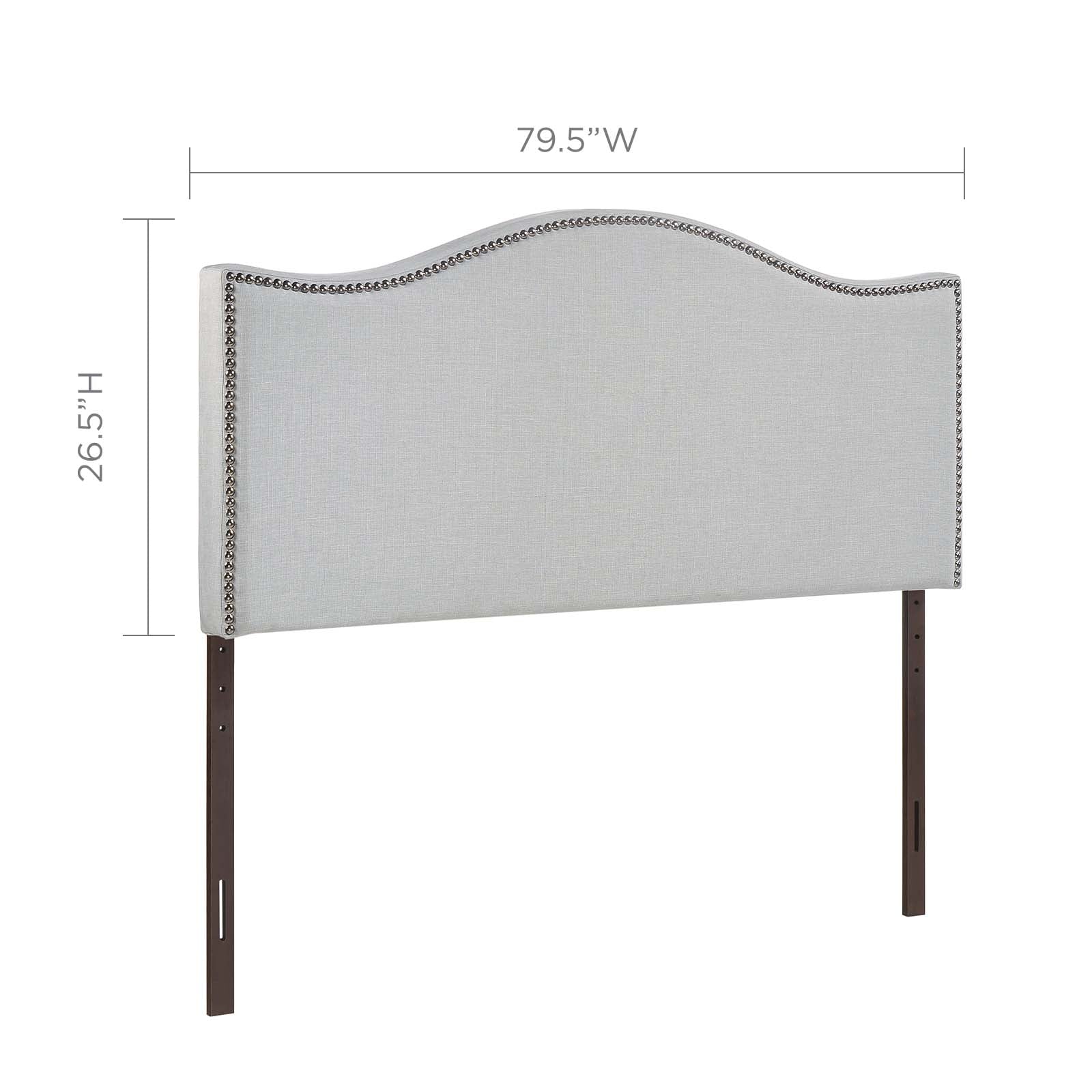 Modway Headboards - Curl King Nailhead Upholstered Headboard Sky Gray