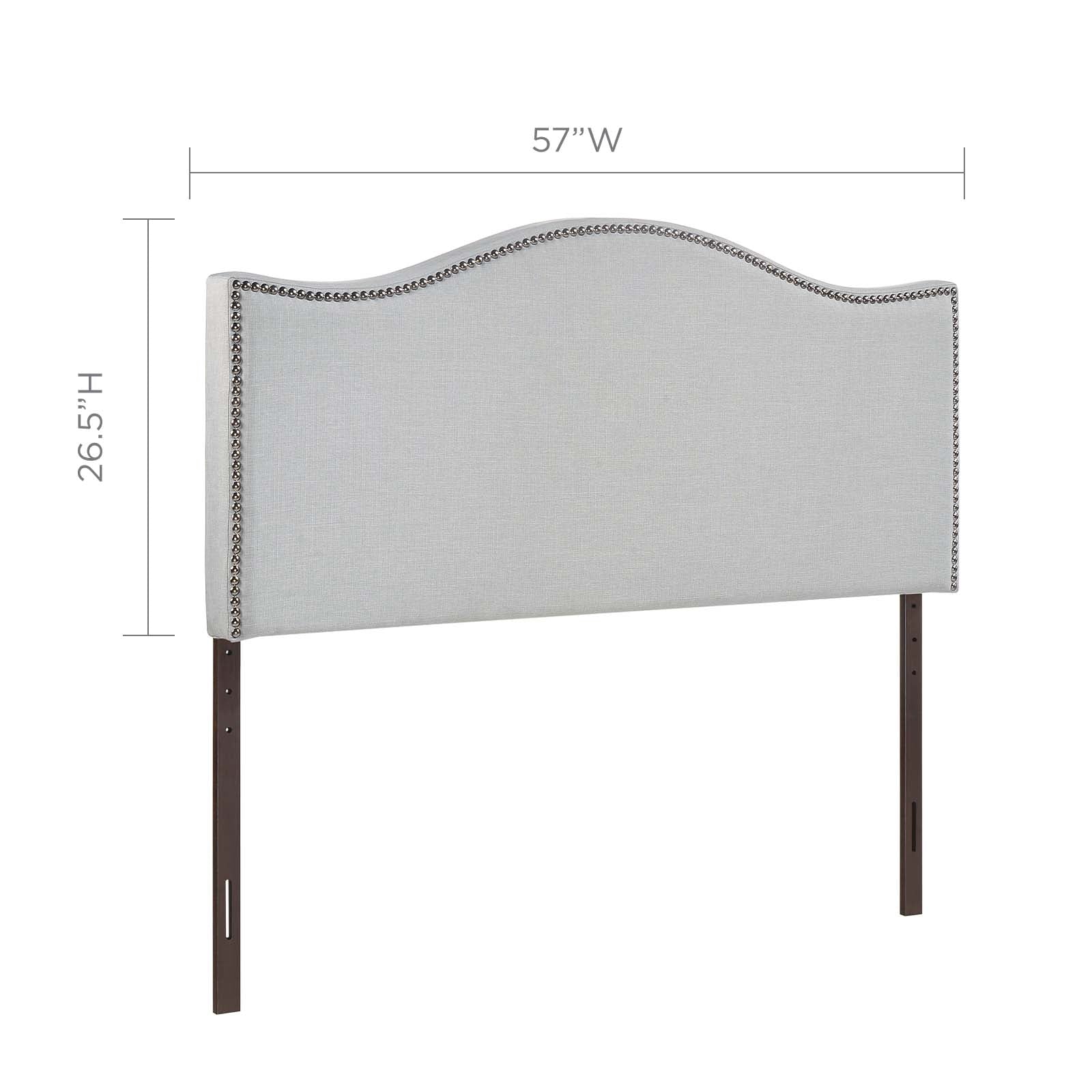 Modway Headboards - Curl Full Nailhead Upholstered Headboard Sky Gray