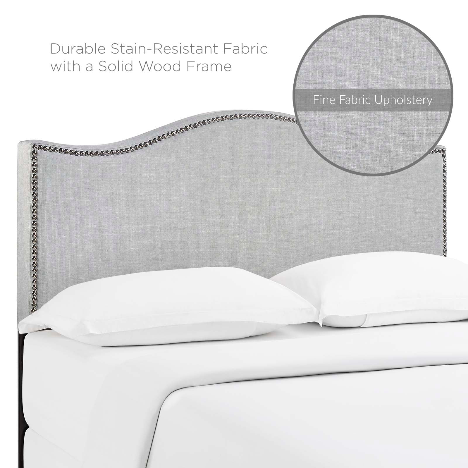 Modway Headboards - Curl Full Nailhead Upholstered Headboard Sky Gray