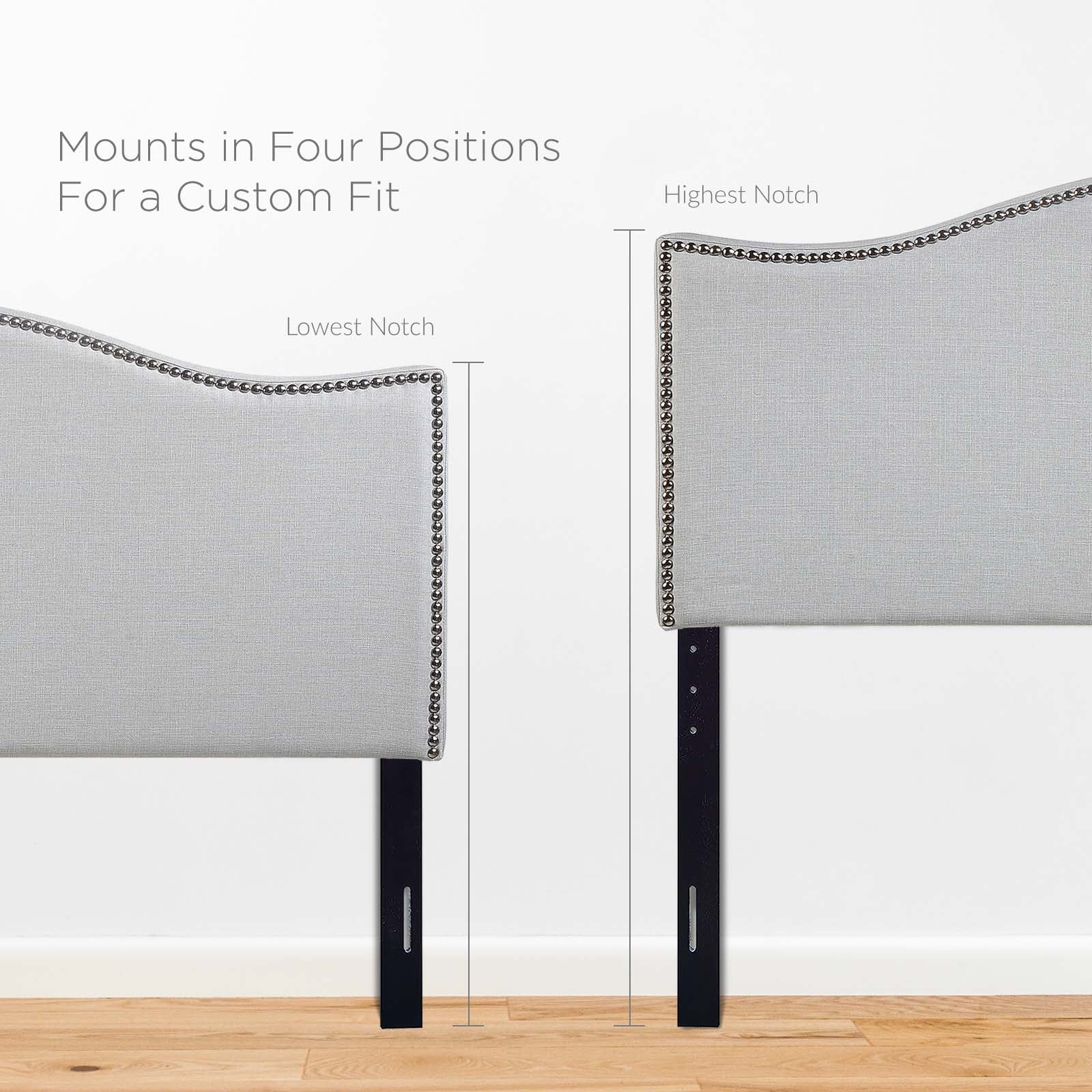 Modway Headboards - Curl Full Nailhead Upholstered Headboard Sky Gray