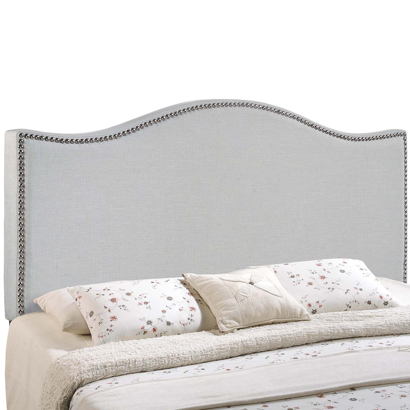Modway Headboards - Curl Full Nailhead Upholstered Headboard Sky Gray
