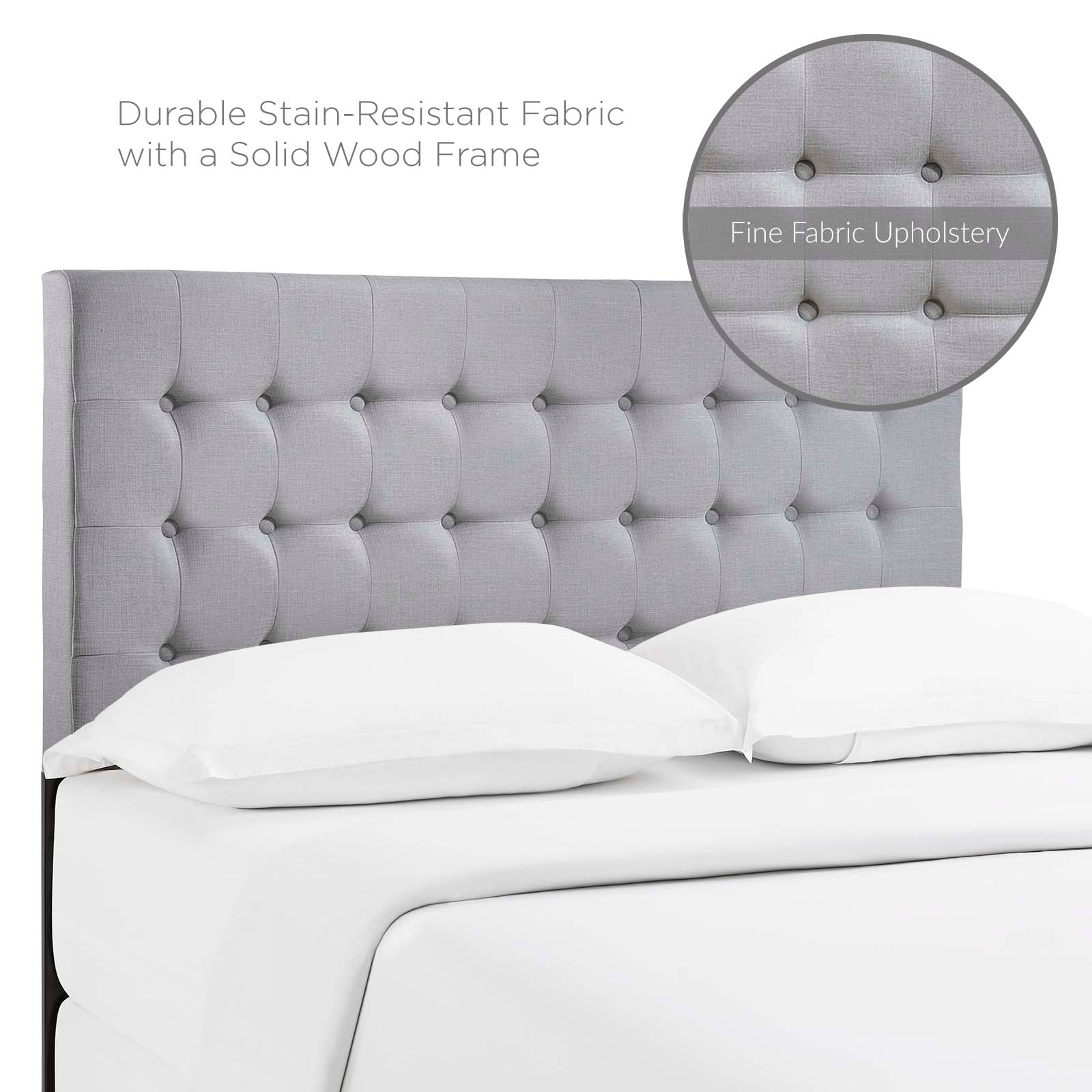 Modway Headboards - Tinble Queen Upholstered Fabric Headboard Sky Gray
