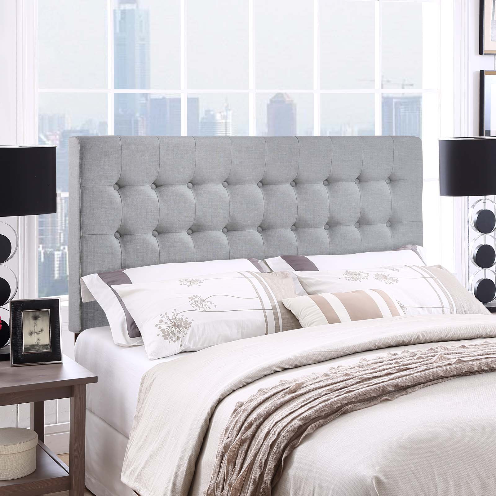Modway Headboards - Tinble Queen Upholstered Fabric Headboard Sky Gray