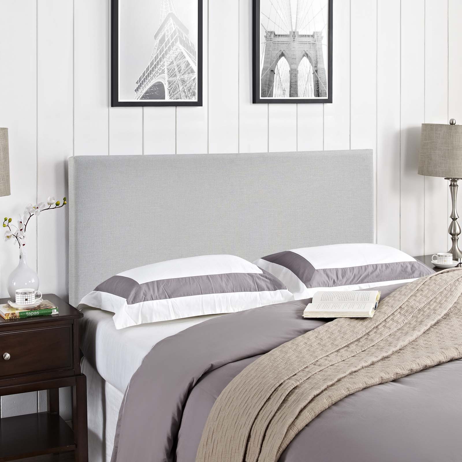 Modway Headboards - Region King Upholstered Fabric Headboard Sky Gray