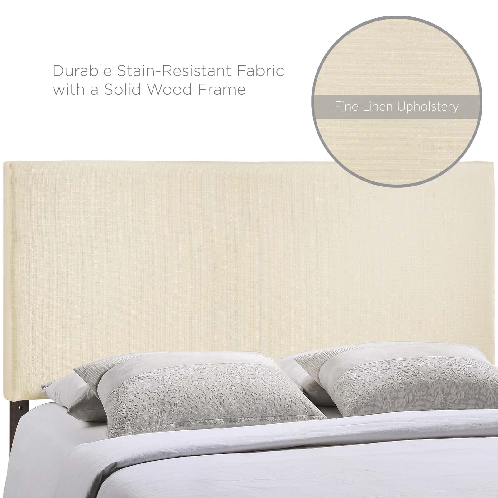 Modway Headboards - Region King Upholstered Fabric Headboard Ivory