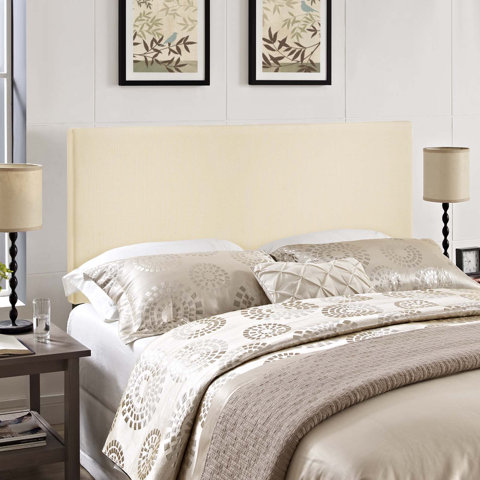 Modway Headboards - Region King Upholstered Fabric Headboard Ivory