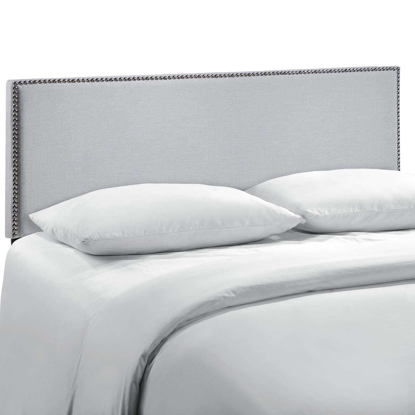 Modway Headboards - Region Nailhead Queen Upholstered Headboard Sky Gray