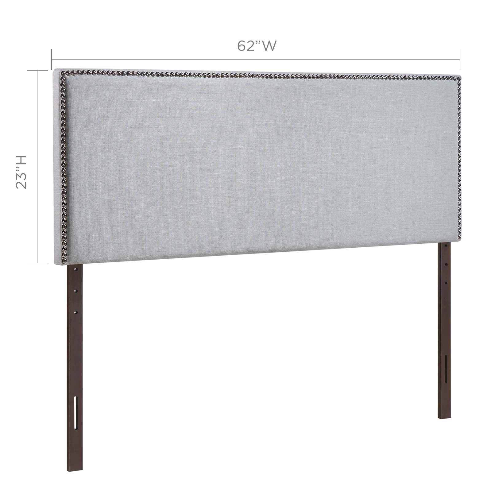 Modway Headboards - Region Nailhead Queen Upholstered Headboard Sky Gray