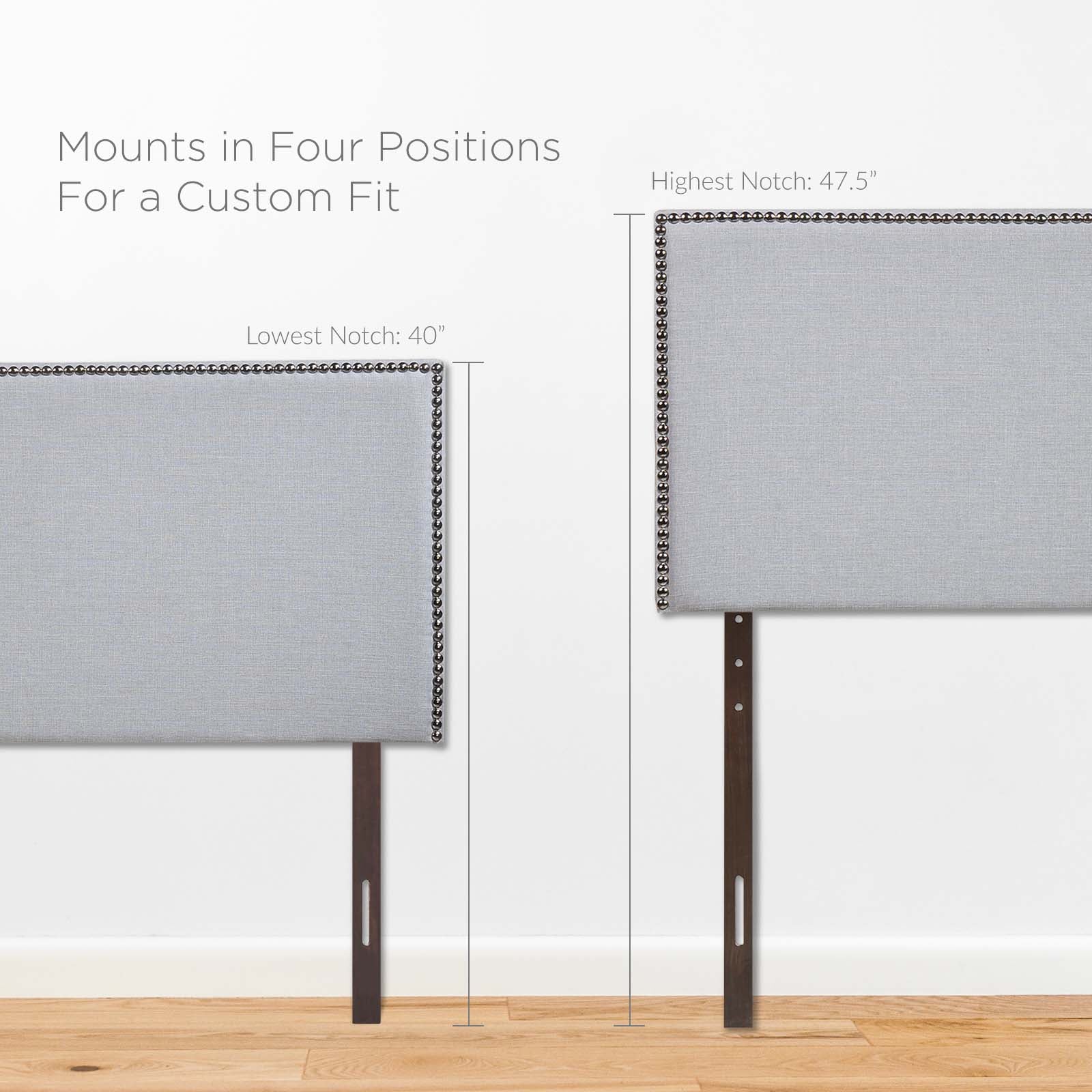 Modway Headboards - Region Nailhead Queen Upholstered Headboard Sky Gray