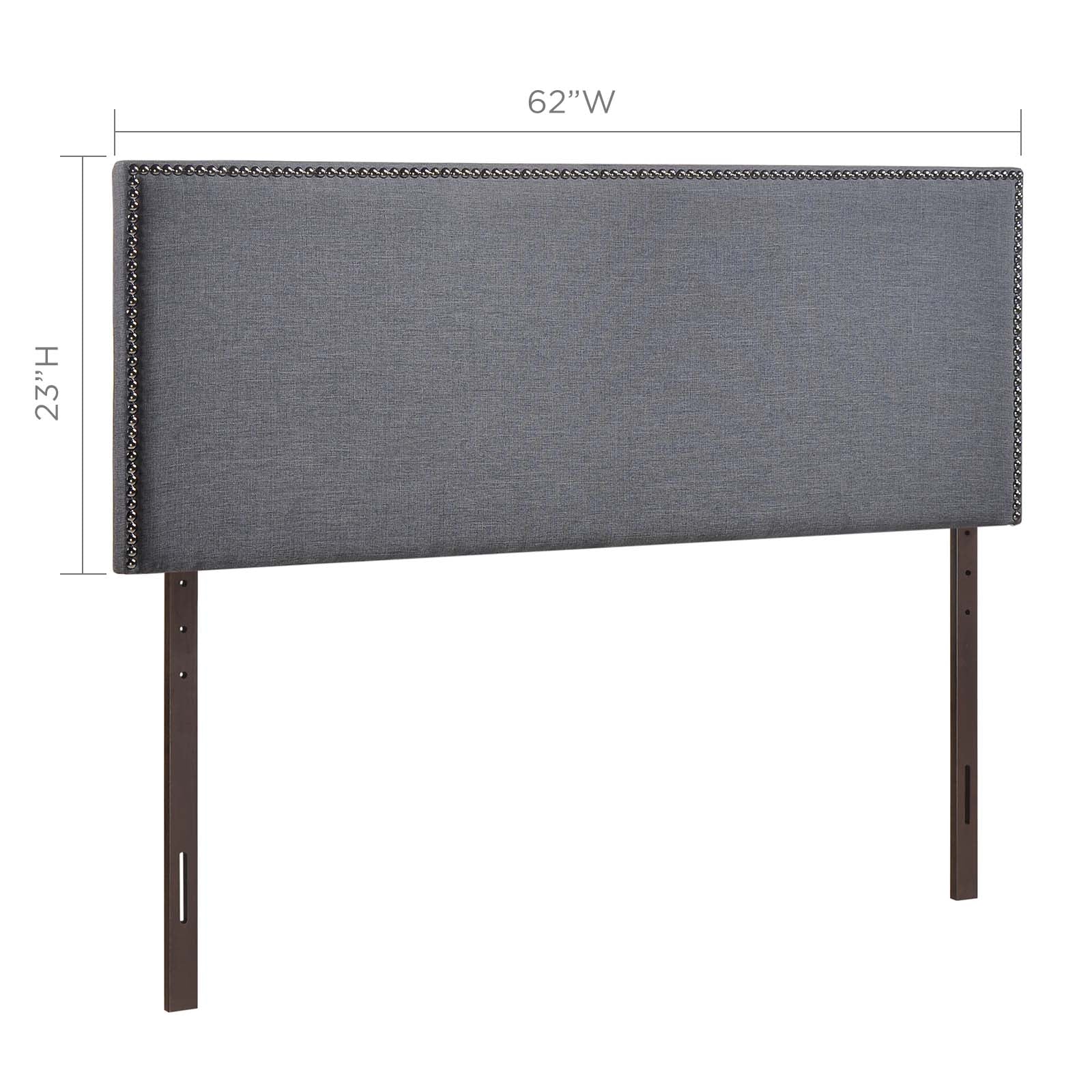 Modway Headboards - Region Nailhead Queen Upholstered Headboard Smoke