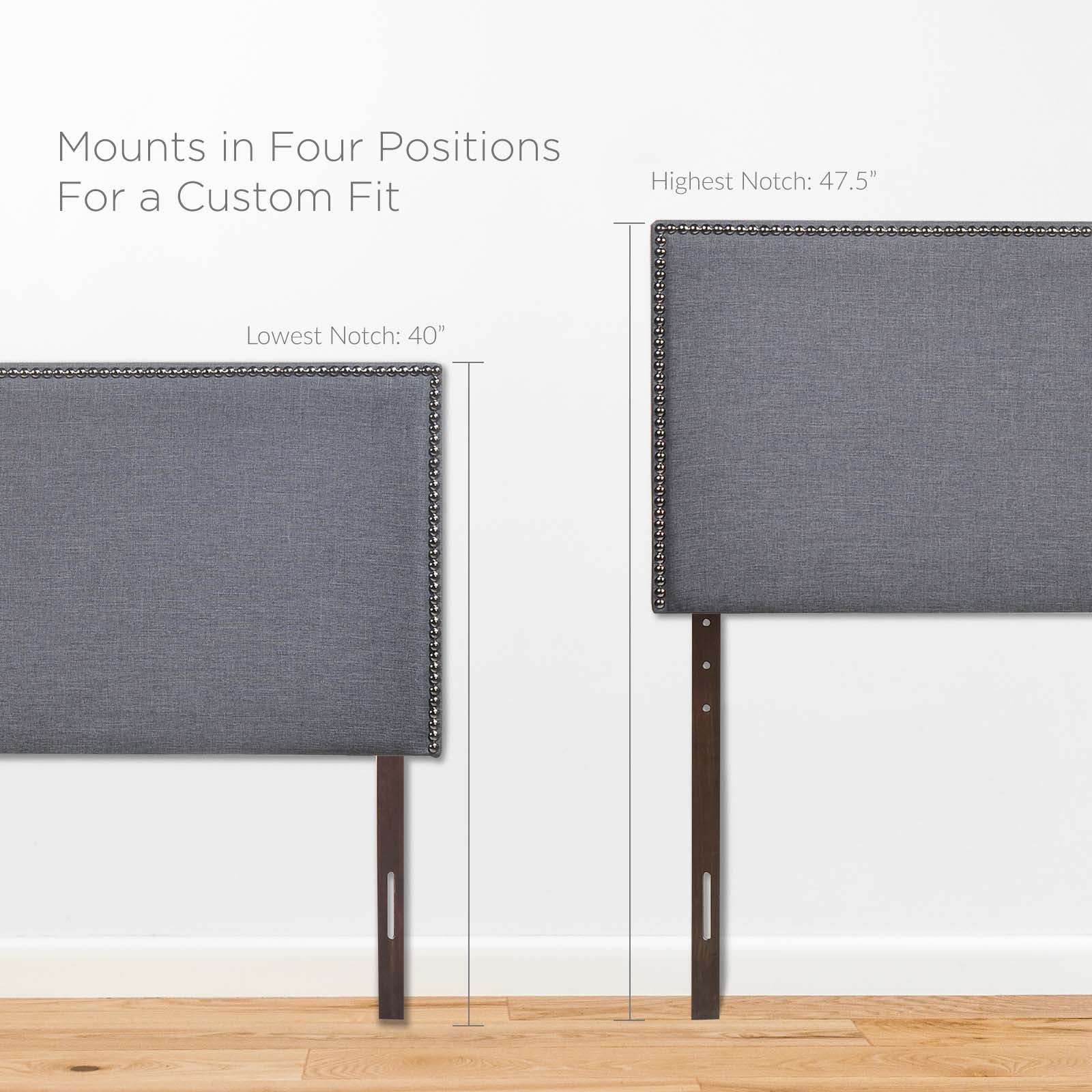 Modway Headboards - Region Nailhead Queen Upholstered Headboard Smoke