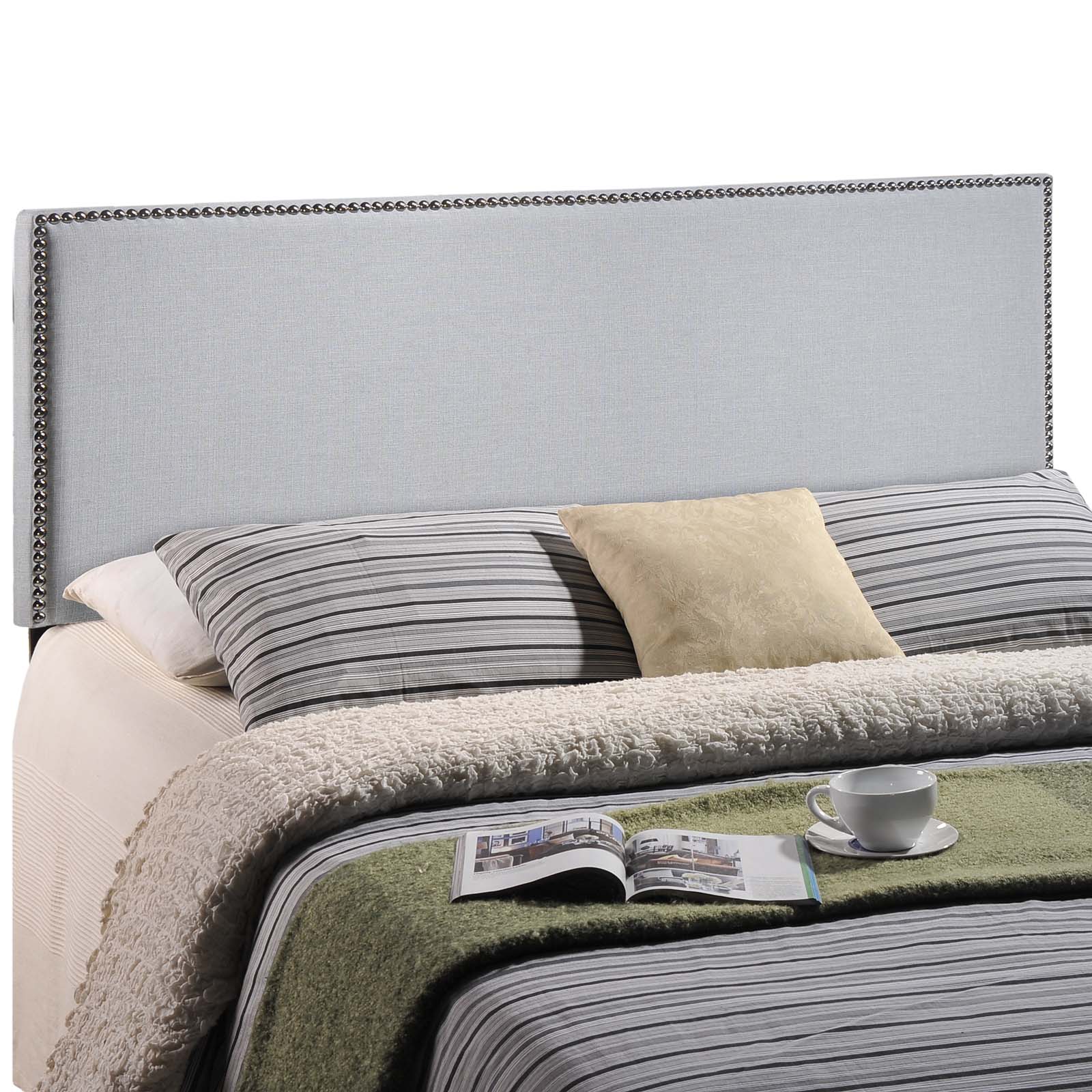 Modway Headboards - Region Nailhead Full Upholstered Headboard Sky Gray