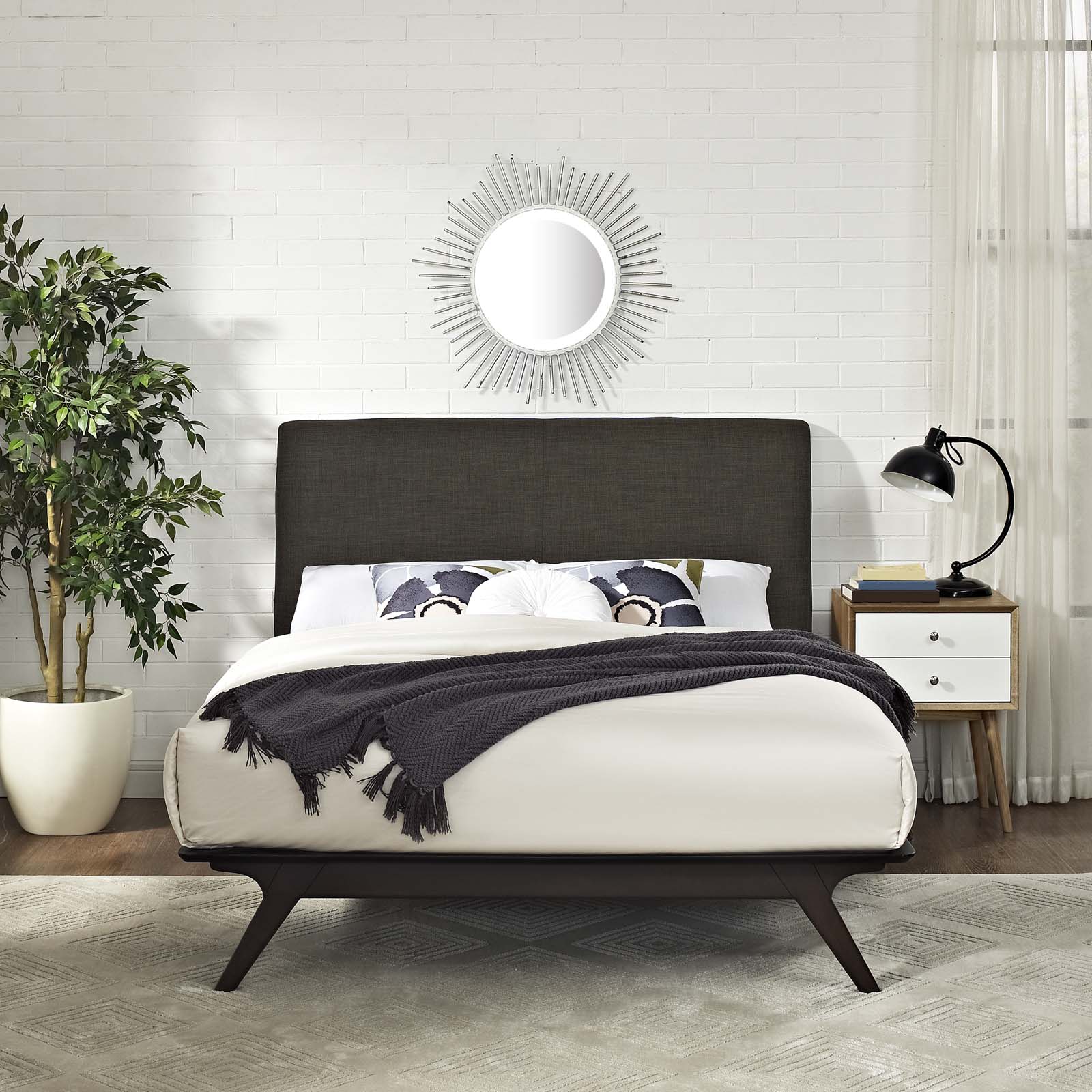 Modway Beds - Tracy Queen Bed Cappuccino Brown