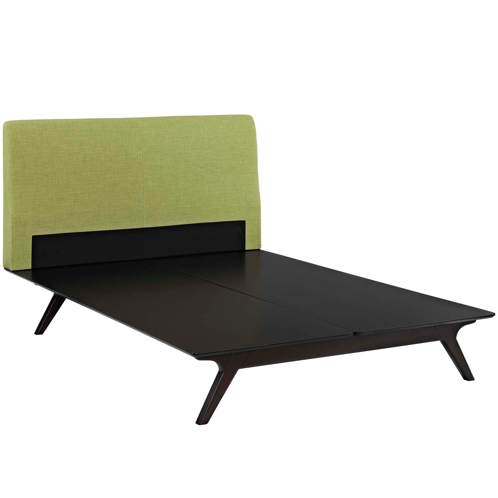 Modway Beds - Tracy Queen Bed Cappuccino And Green