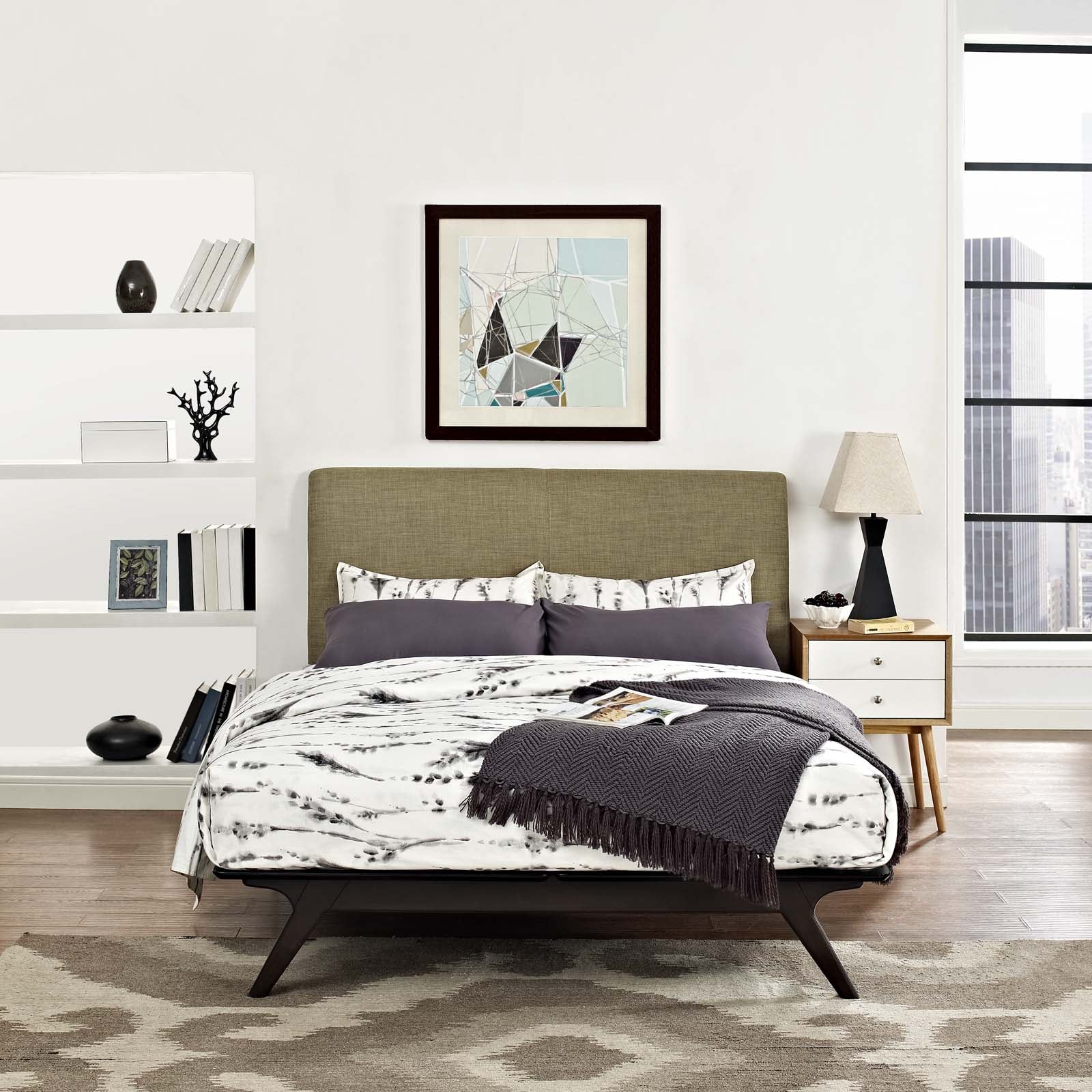 Modway Beds - Tracy Queen Bed Cappuccino And Latte