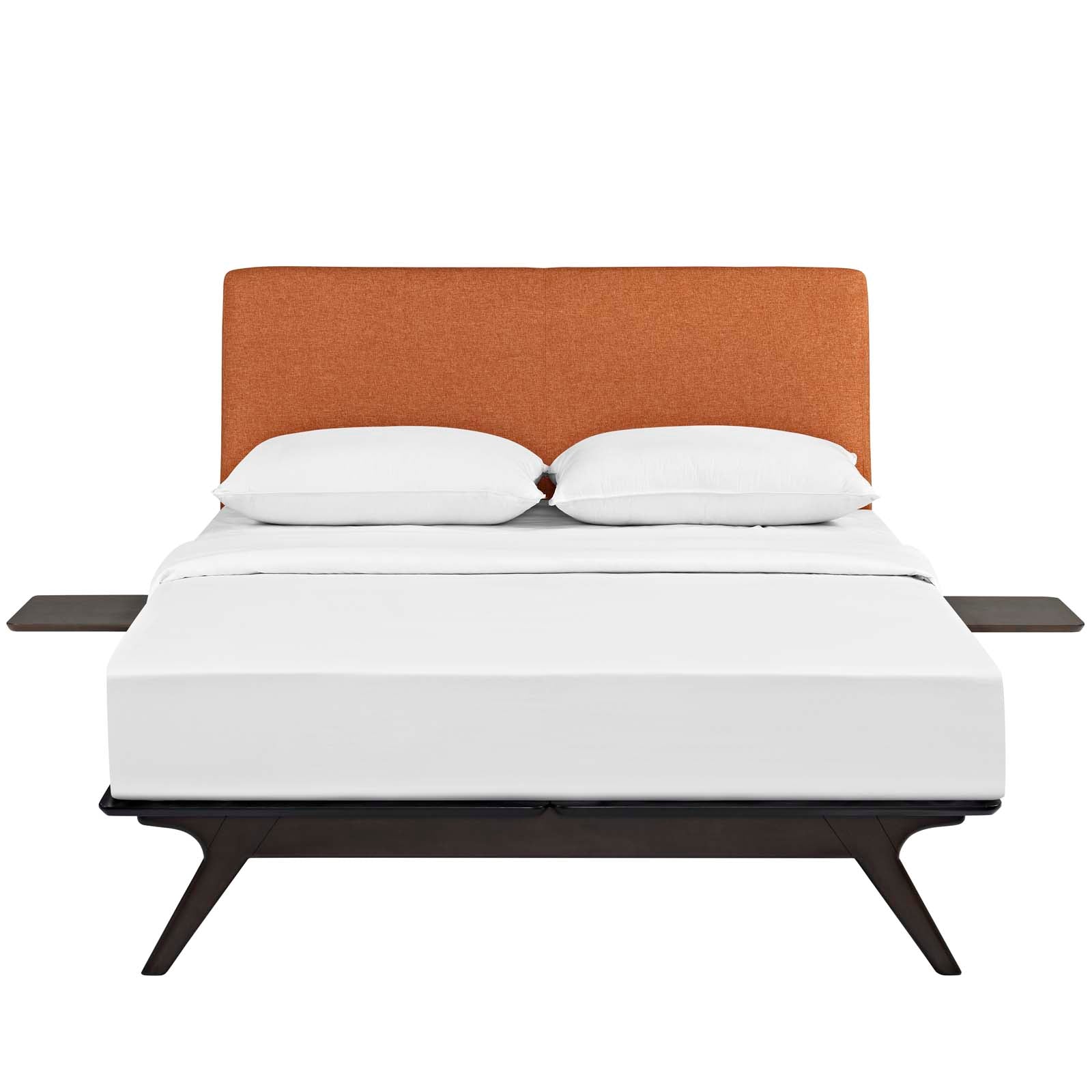 Modway Bedroom Sets - Tracy 3 Piece Queen 95" W Bedroom Set Cappuccino Orange