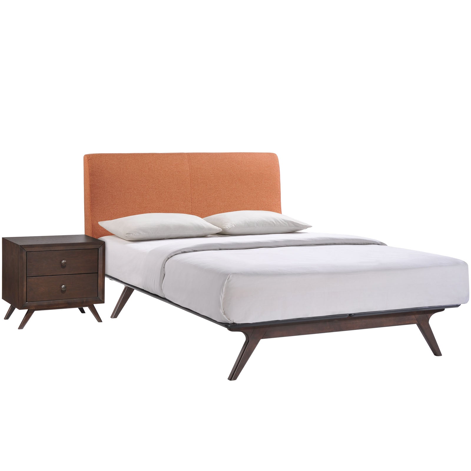 Modway Bedroom Sets - Tracy 2 Piece Queen Bedroom Set Cappuccino Orange