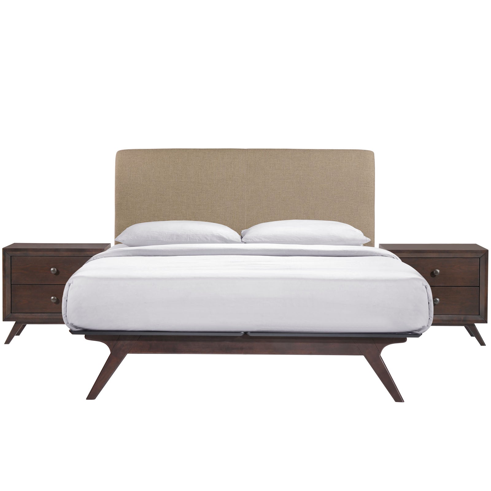 Modway Bedroom Sets - Tracy 3 Piece Queen Bedroom Set Cappuccino Latte