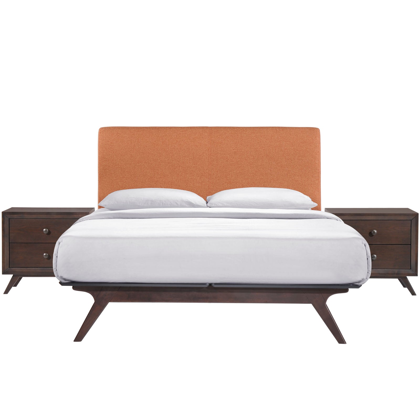 Modway Bedroom Sets - Tracy 3 Piece Queen Bedroom Set Cappuccino Orange