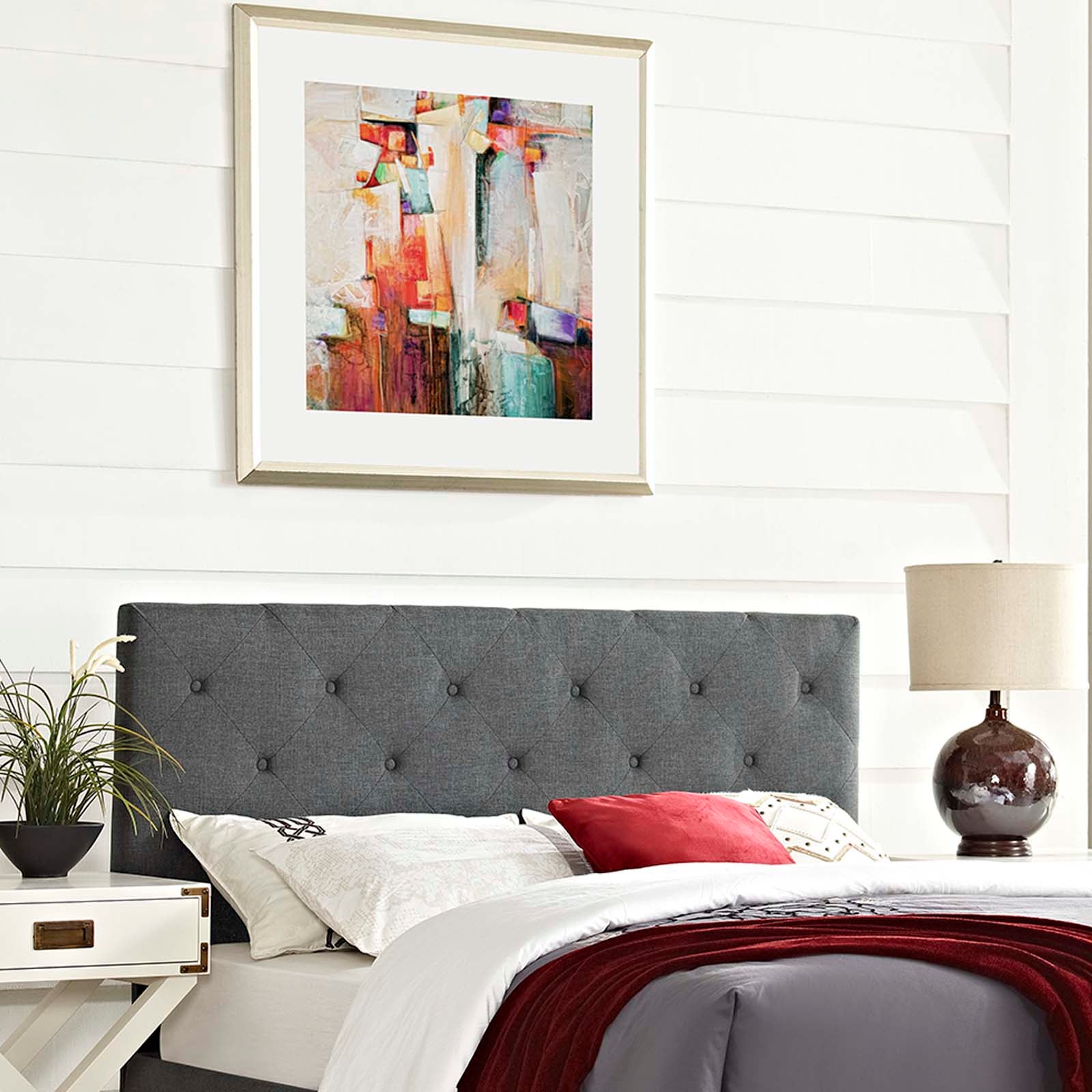 Modway Headboards - Terisa King Upholstered Fabric Headboard Gray