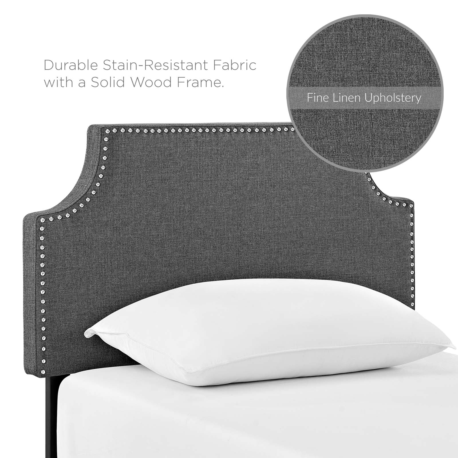 Modway Headboards - Laura Twin Upholstered Fabric Headboard Gray