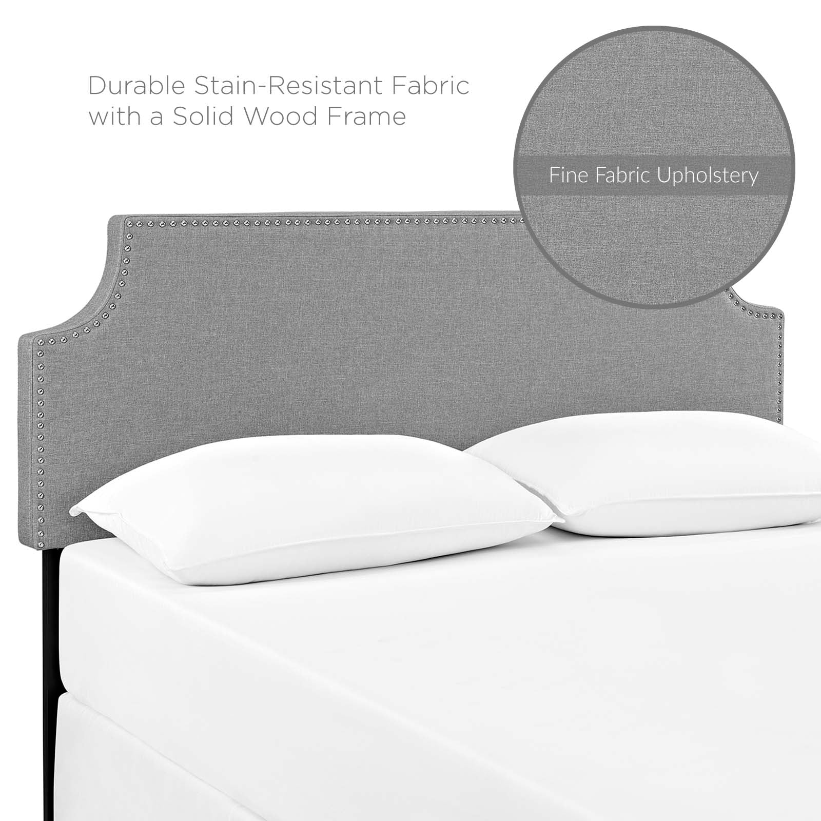 Modway Headboards - Laura Full Upholstered Fabric Headboard Gray