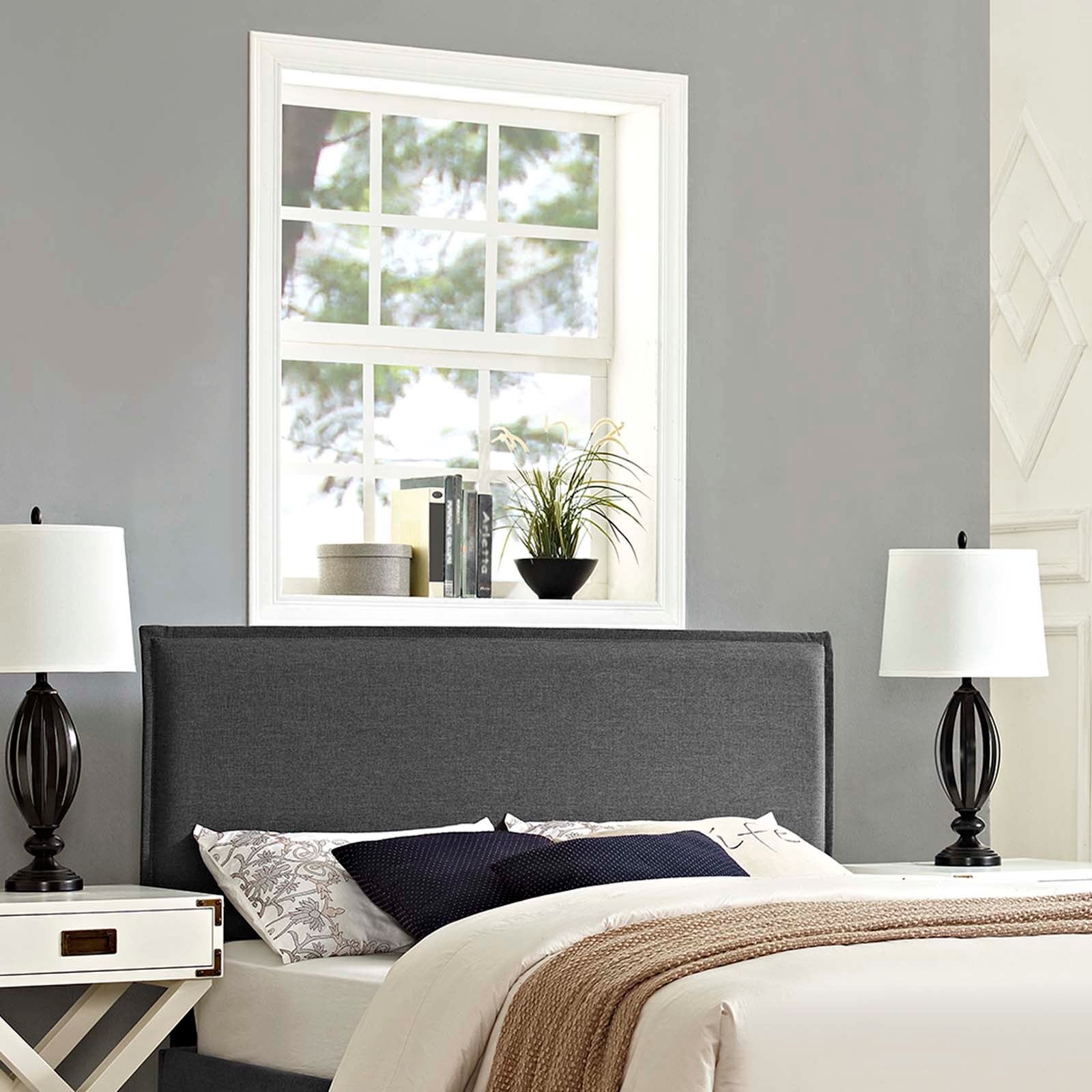 Modway Headboards - Camille Full Upholstered Fabric Headboard Gray