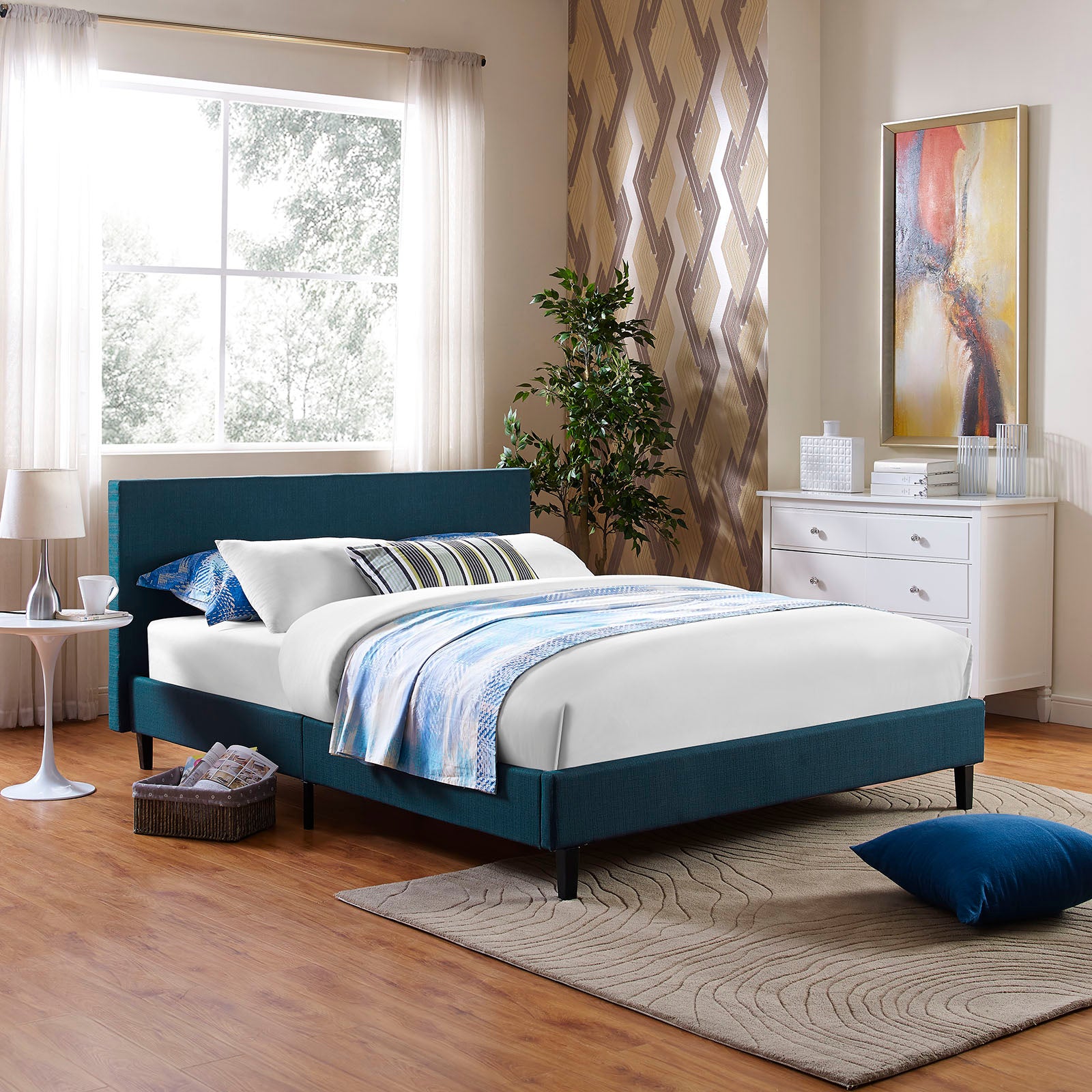 Modway Beds - Anya Queen Bed Azure