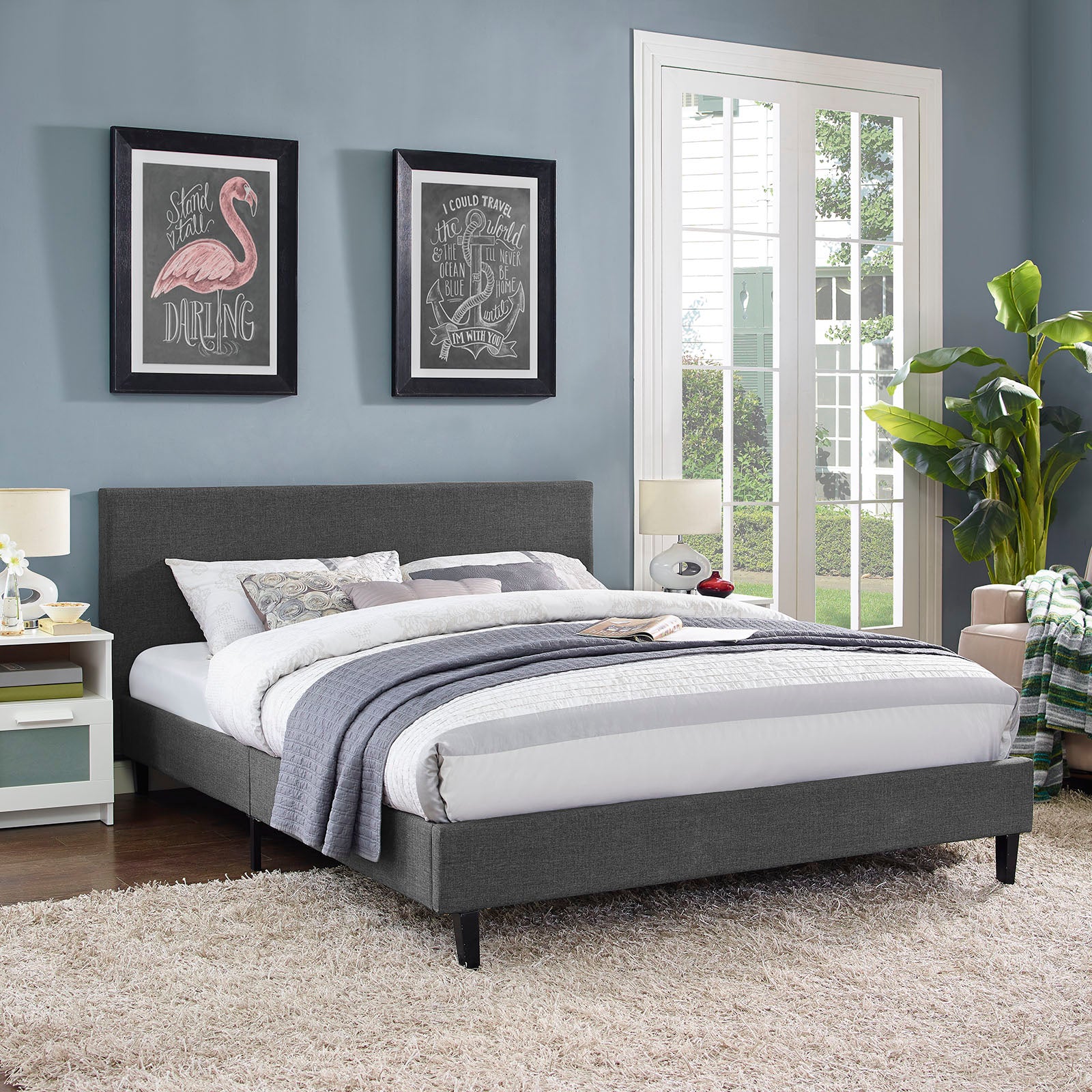 Modway Beds - Anya Queen Bed Gray