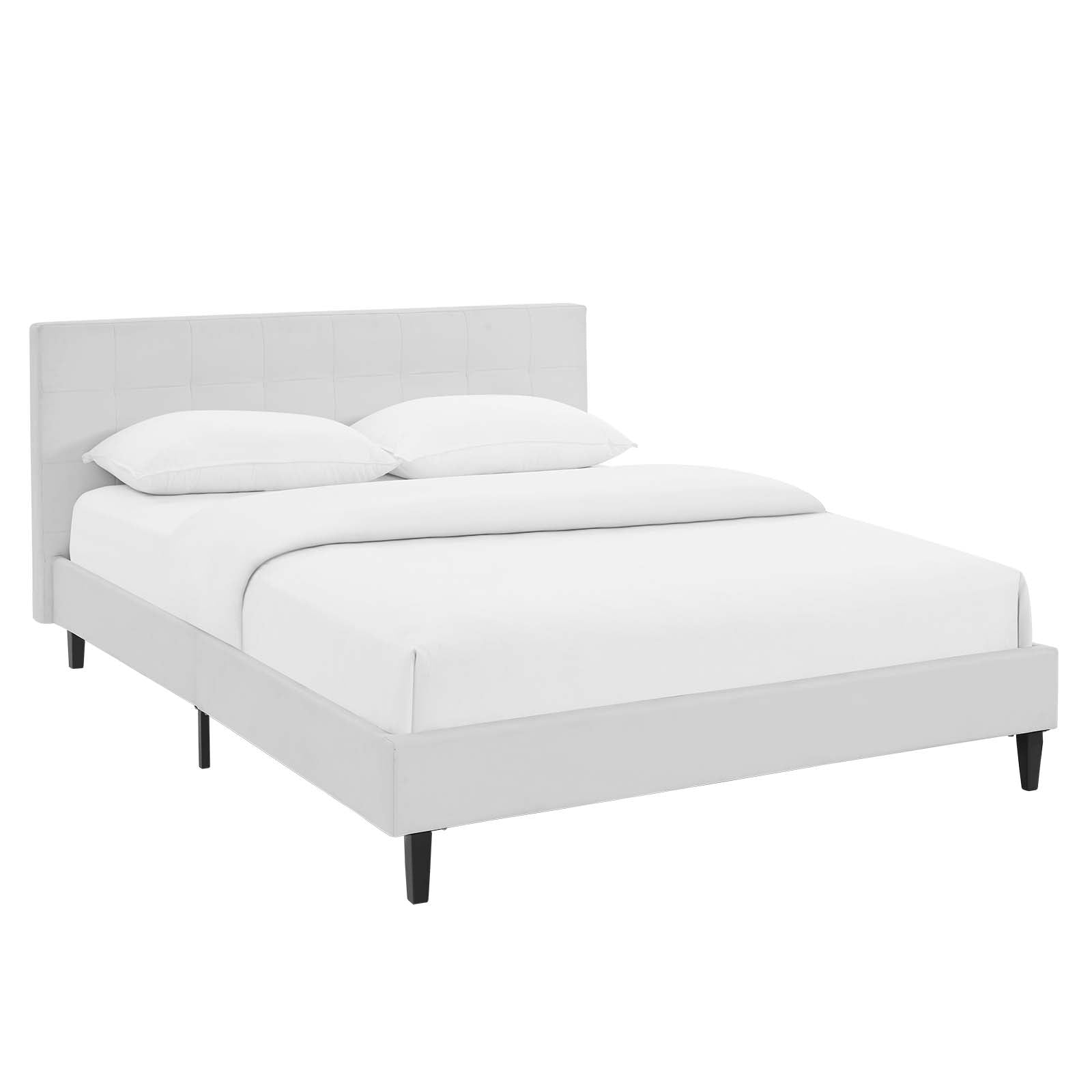 Modway Beds - Linnea Full Faux Leather Bed White