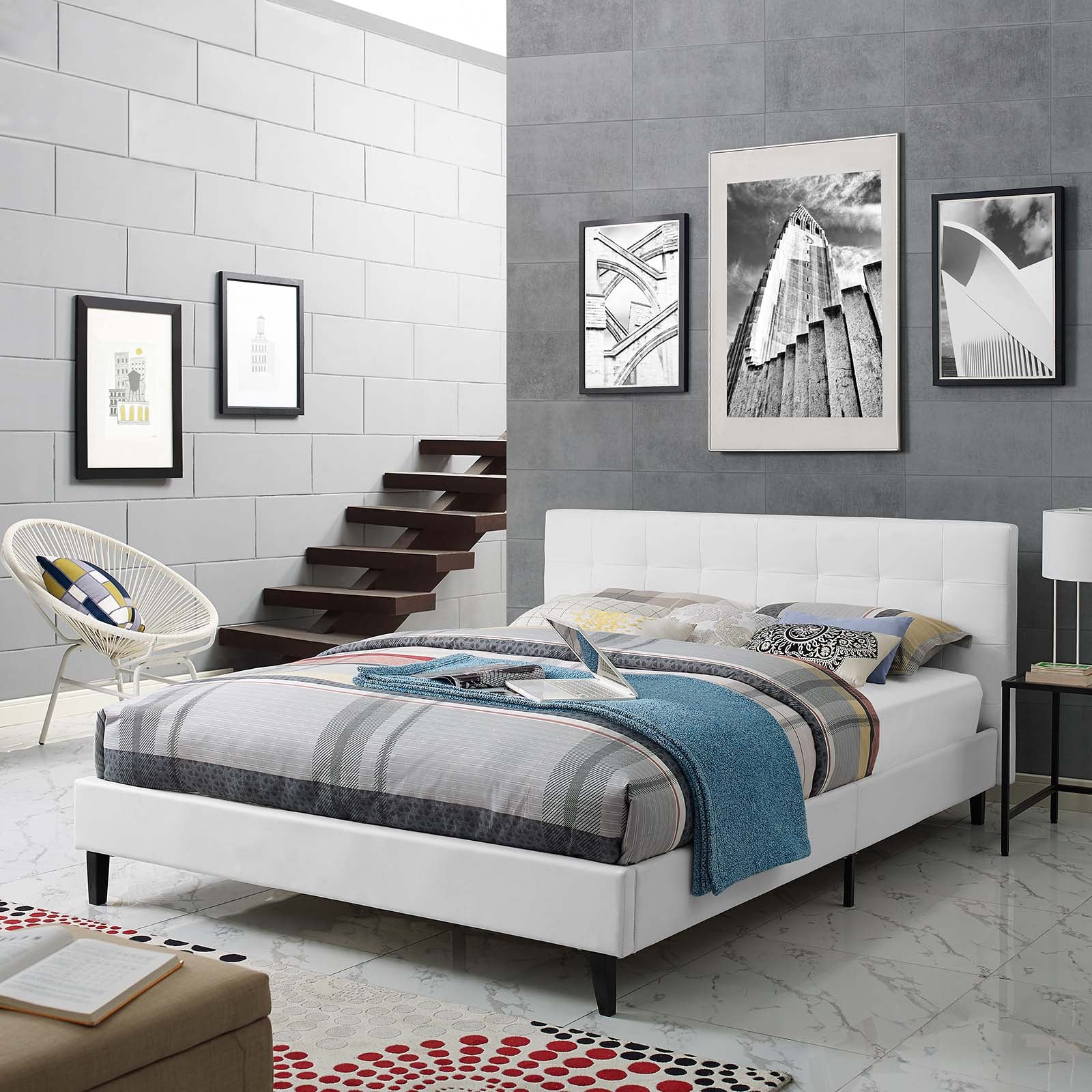 Modway Beds - Linnea Full Faux Leather Bed White
