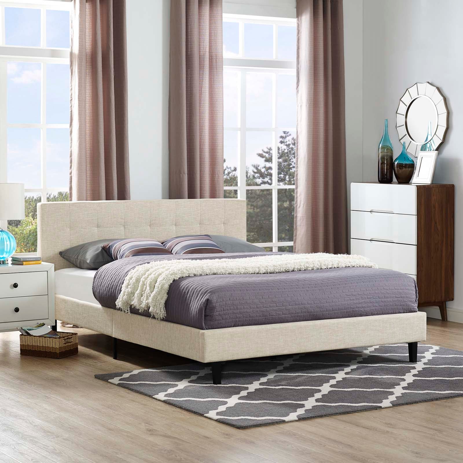 Modway Beds - Linnea Full Bed Beige