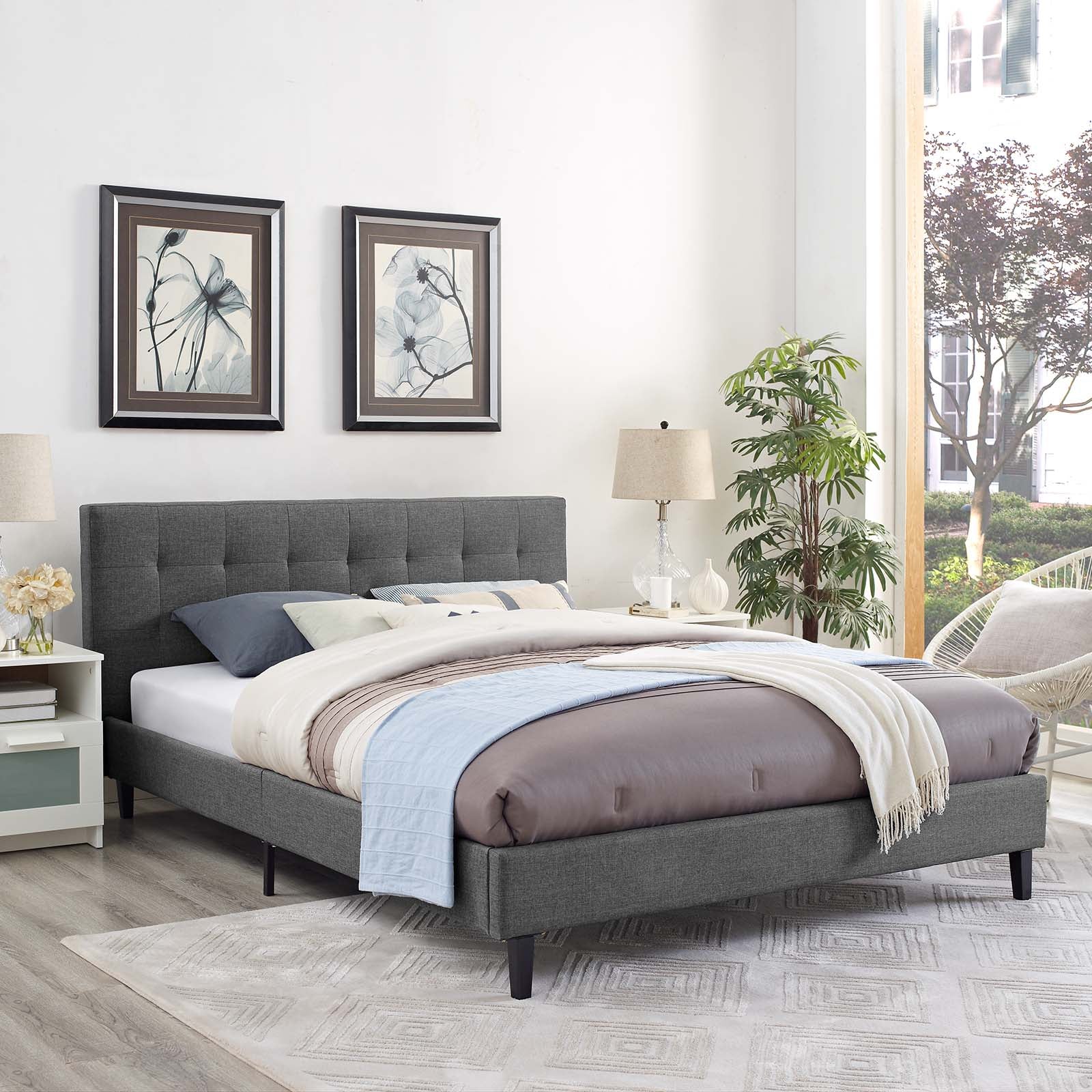 Modway Beds - Linnea Full Bed Gray