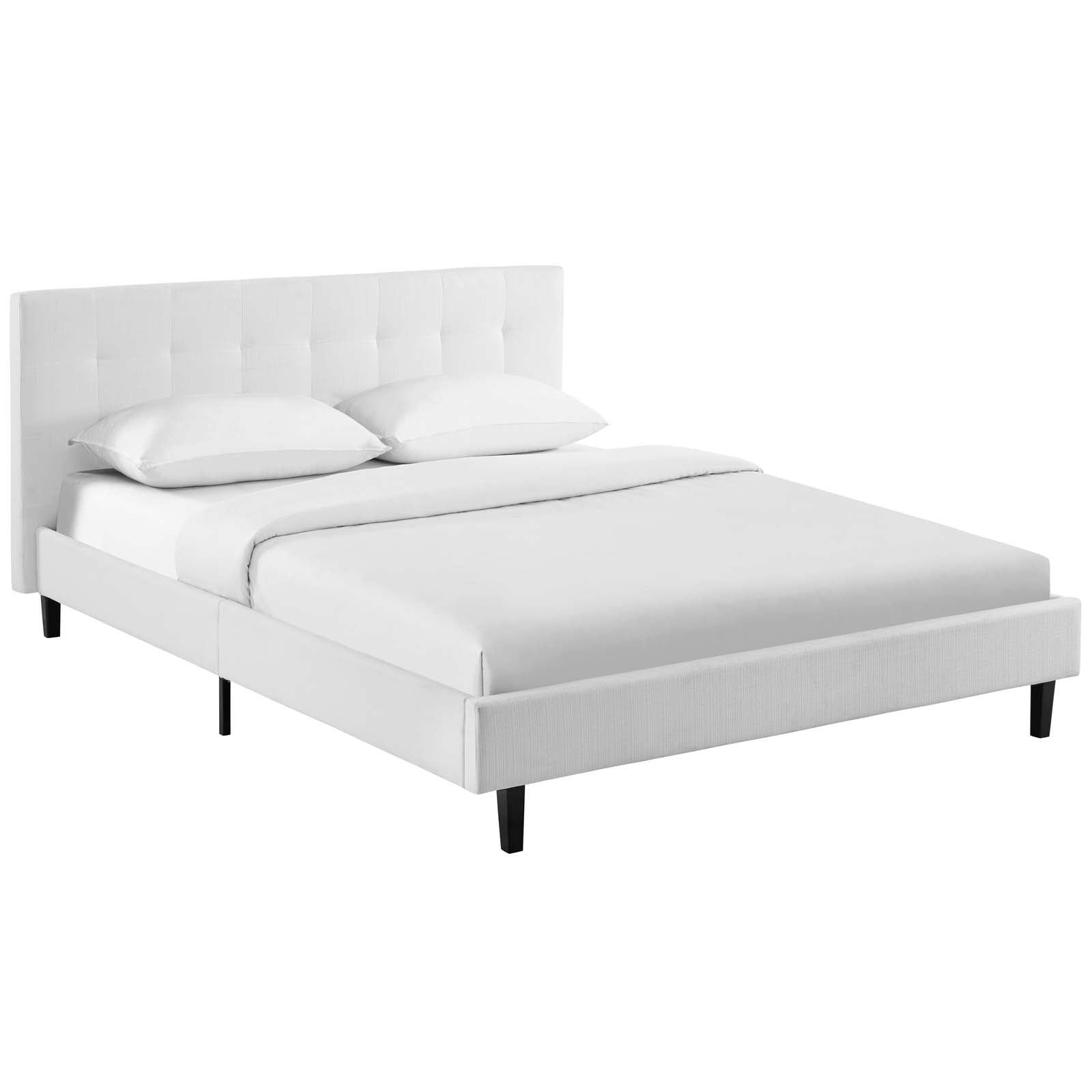 Modway Beds - Linnea Queen Fabric Bed White