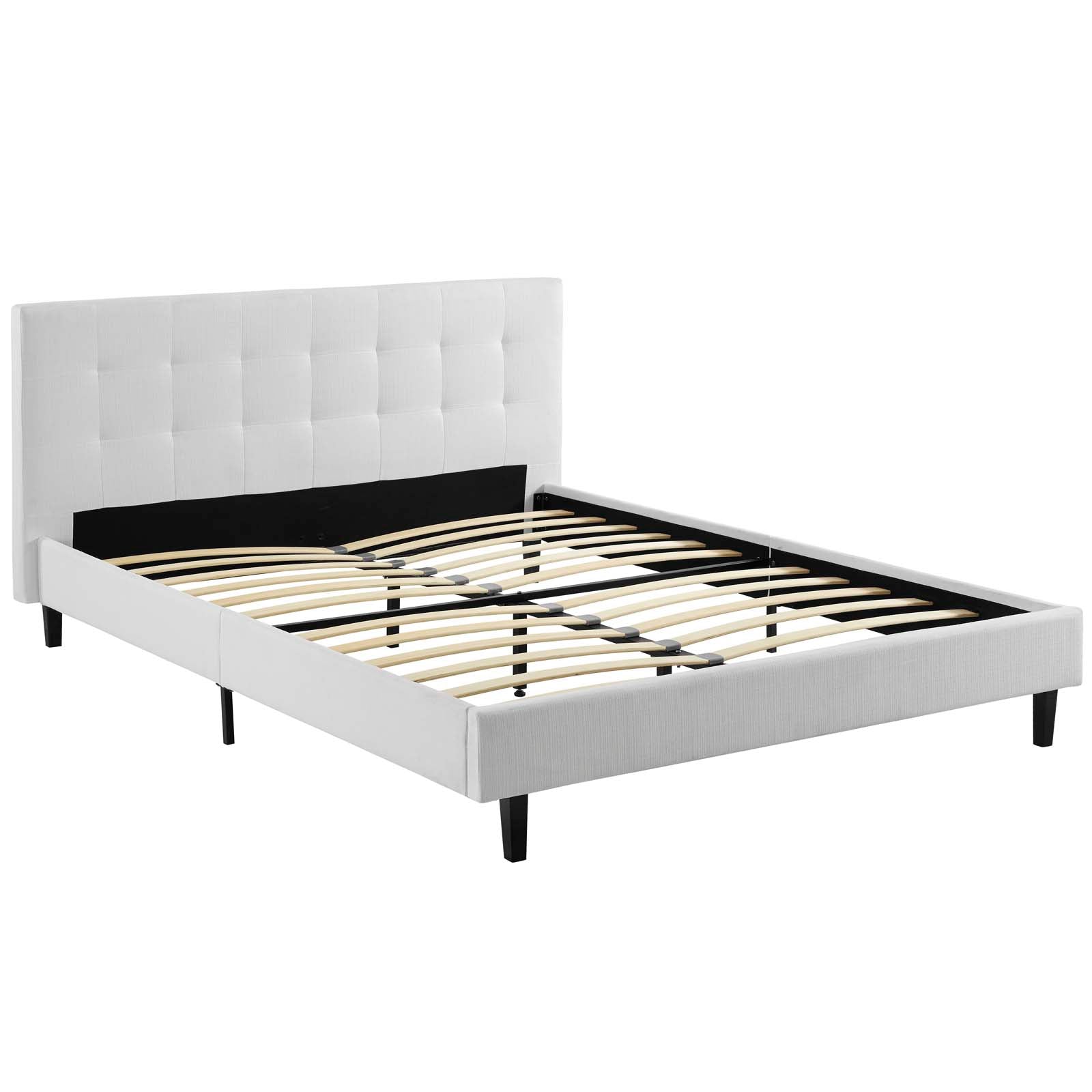 Modway Beds - Linnea Queen Fabric Bed White