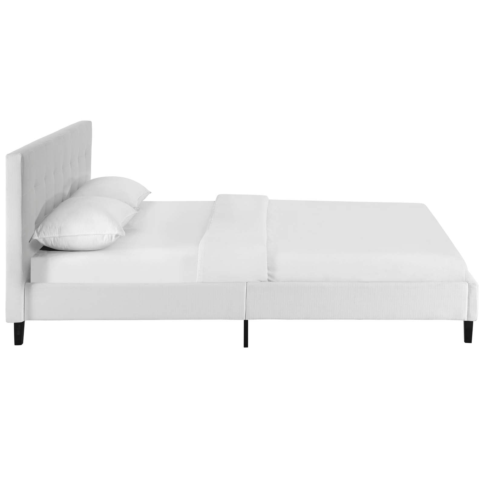 Modway Beds - Linnea Queen Fabric Bed White