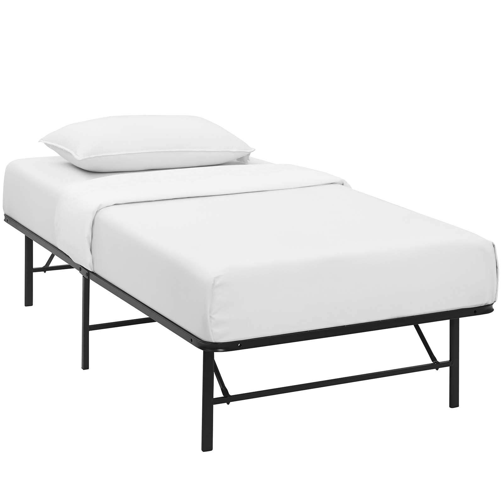 Modway Beds - Horizon Twin Stainless Steel Bed Frame Brown