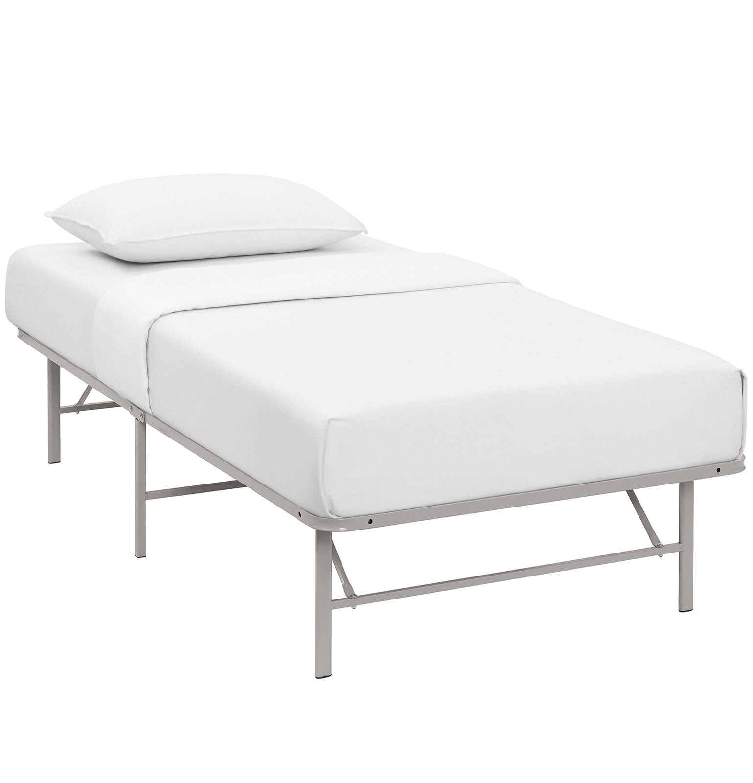 Modway Beds - Horizon Twin Stainless Steel Bed Frame Gray
