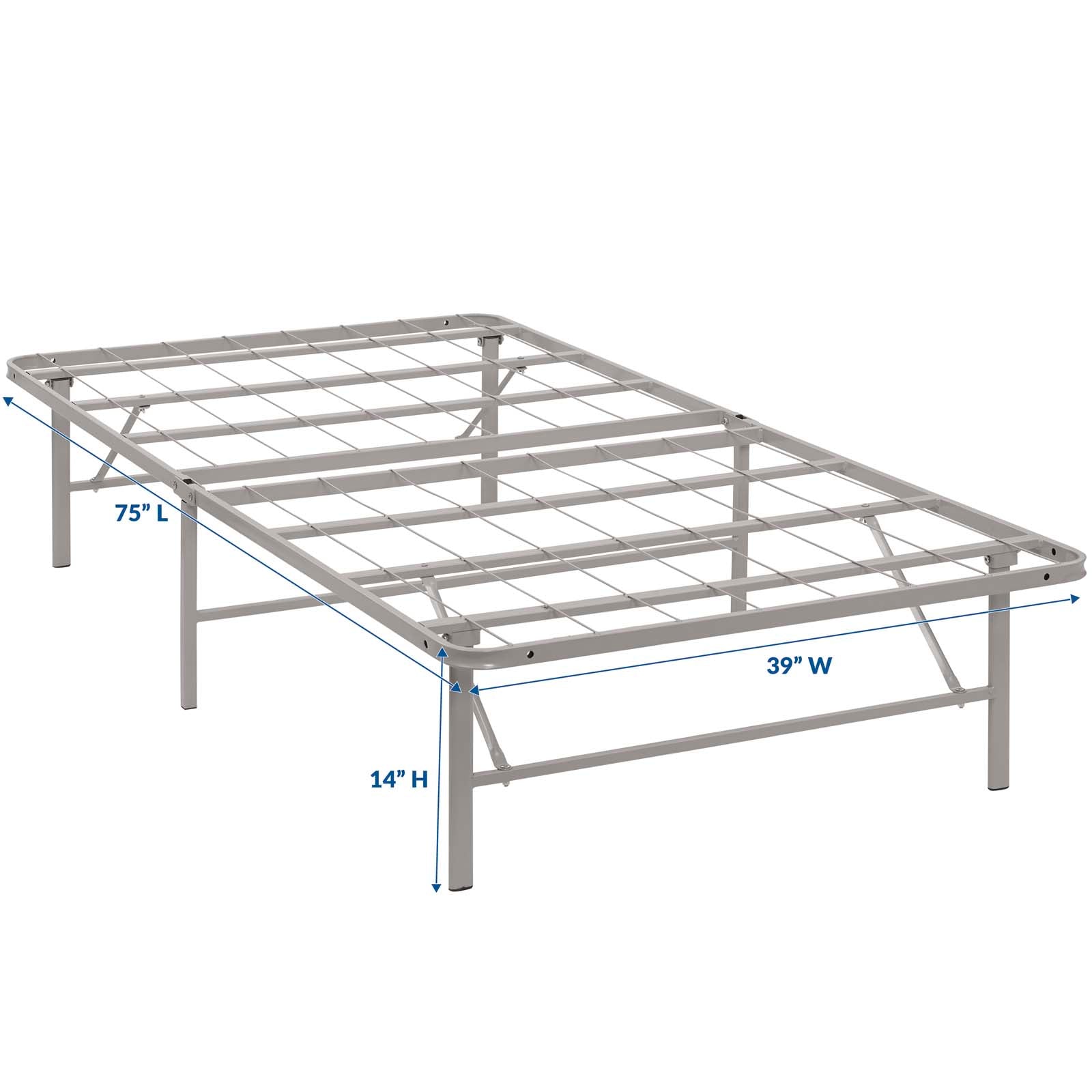 Modway Beds - Horizon Twin Stainless Steel Bed Frame Gray