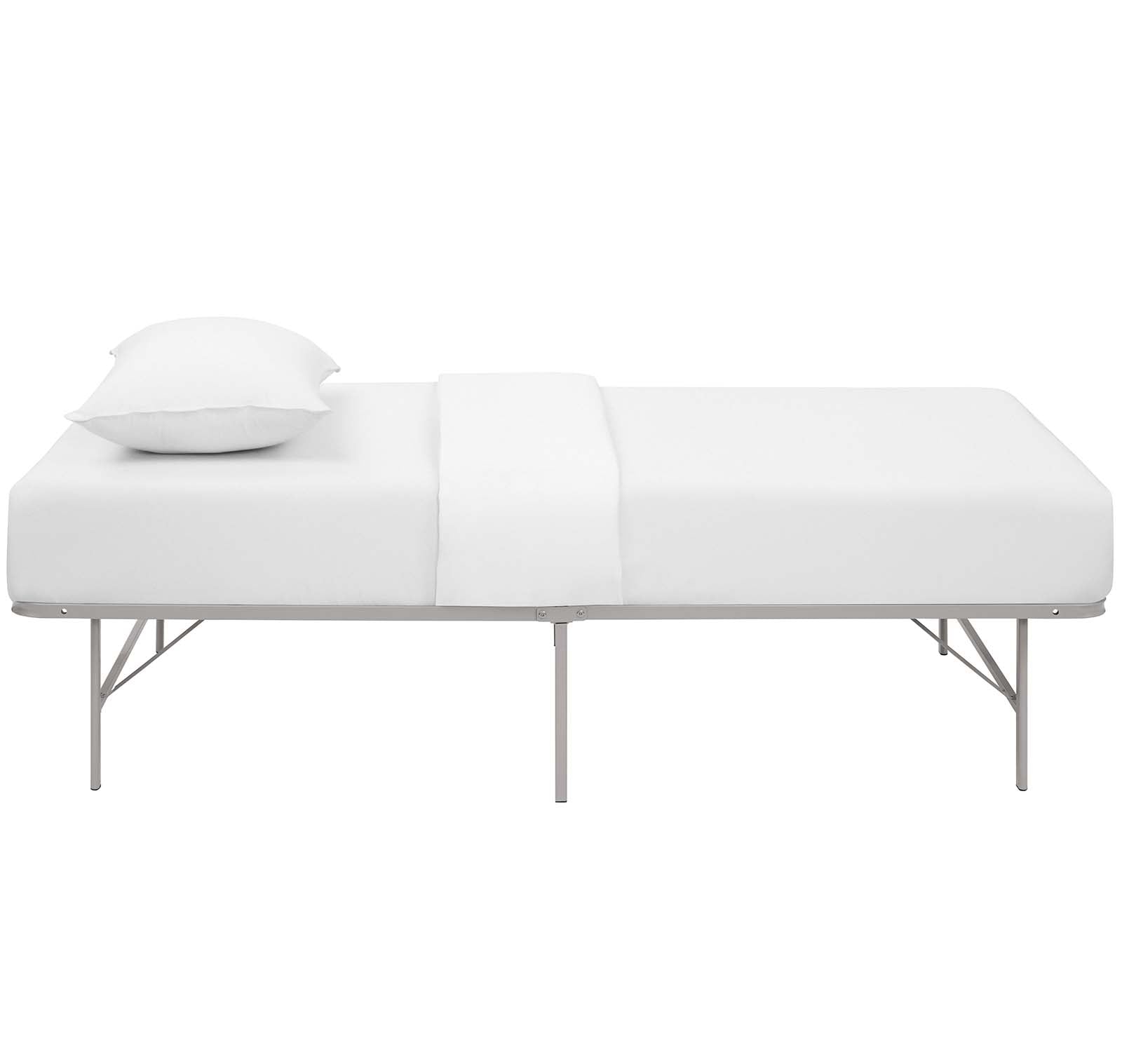 Modway Beds - Horizon Twin Stainless Steel Bed Frame Gray