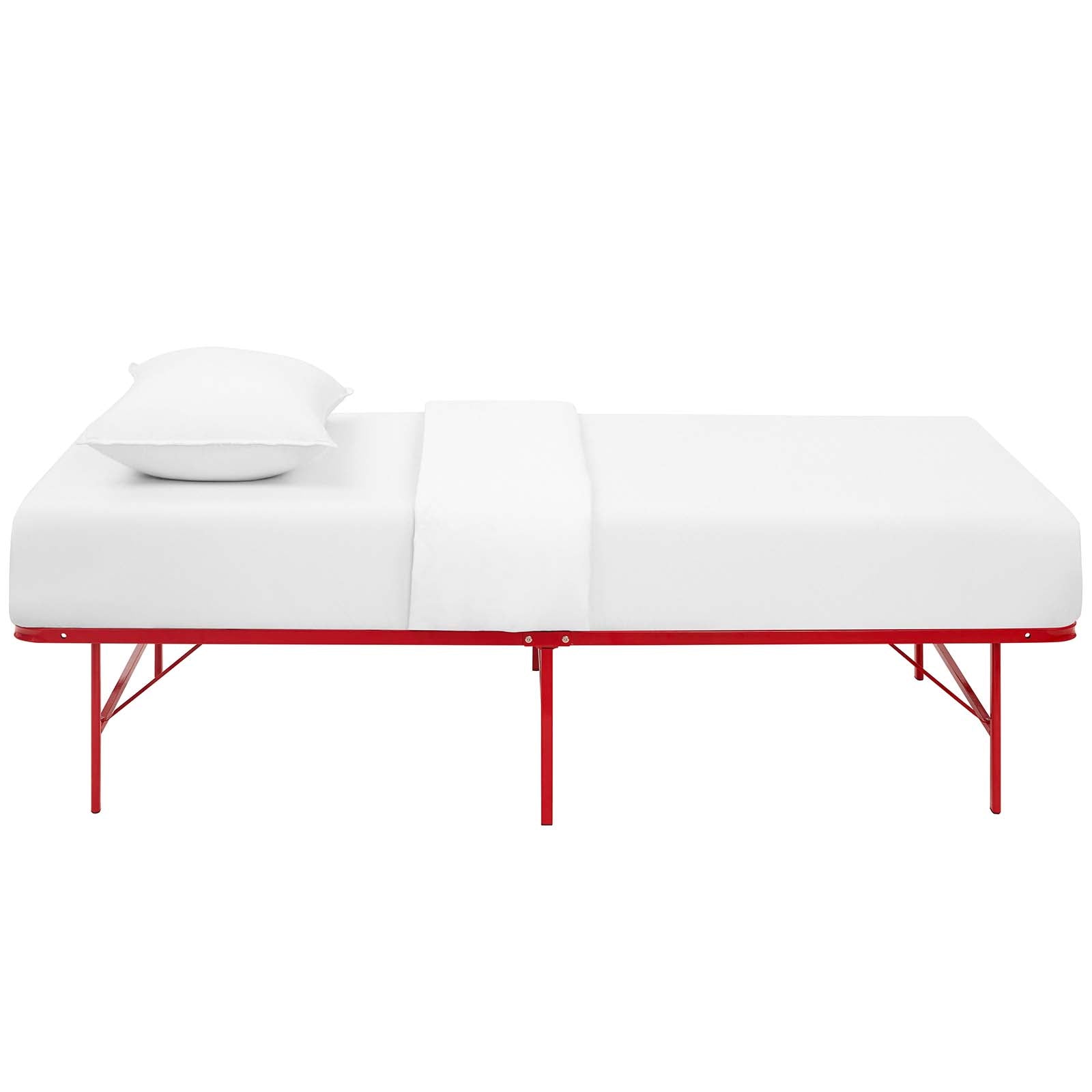 Modway Beds - Horizon Twin Stainless Steel Bed Frame Red