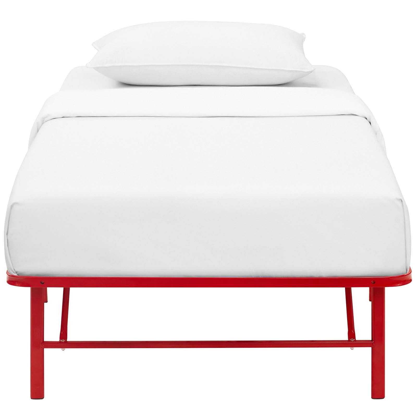 Modway Beds - Horizon Twin Stainless Steel Bed Frame Red