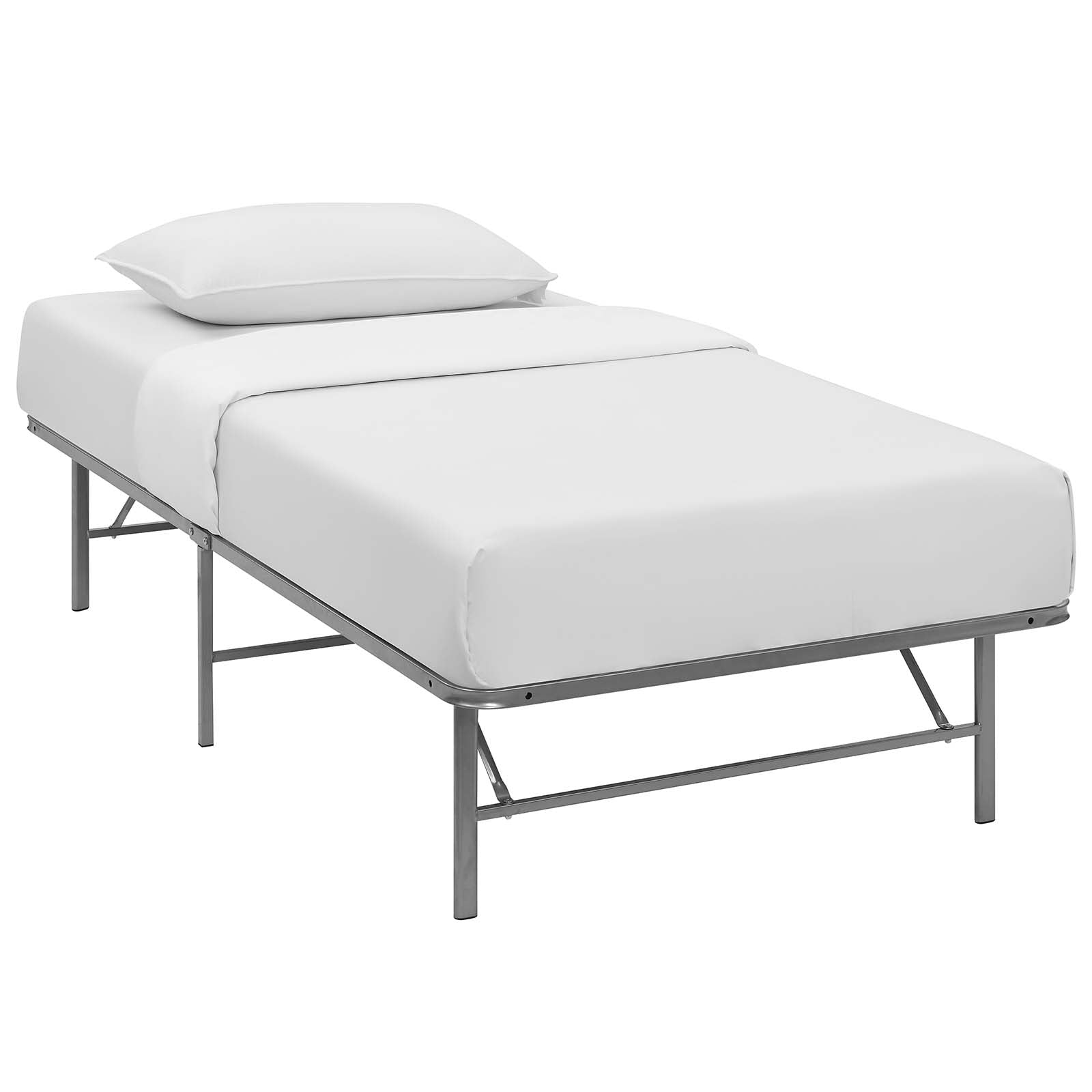Modway Beds - Horizon Twin Stainless Steel Bed Frame Silver