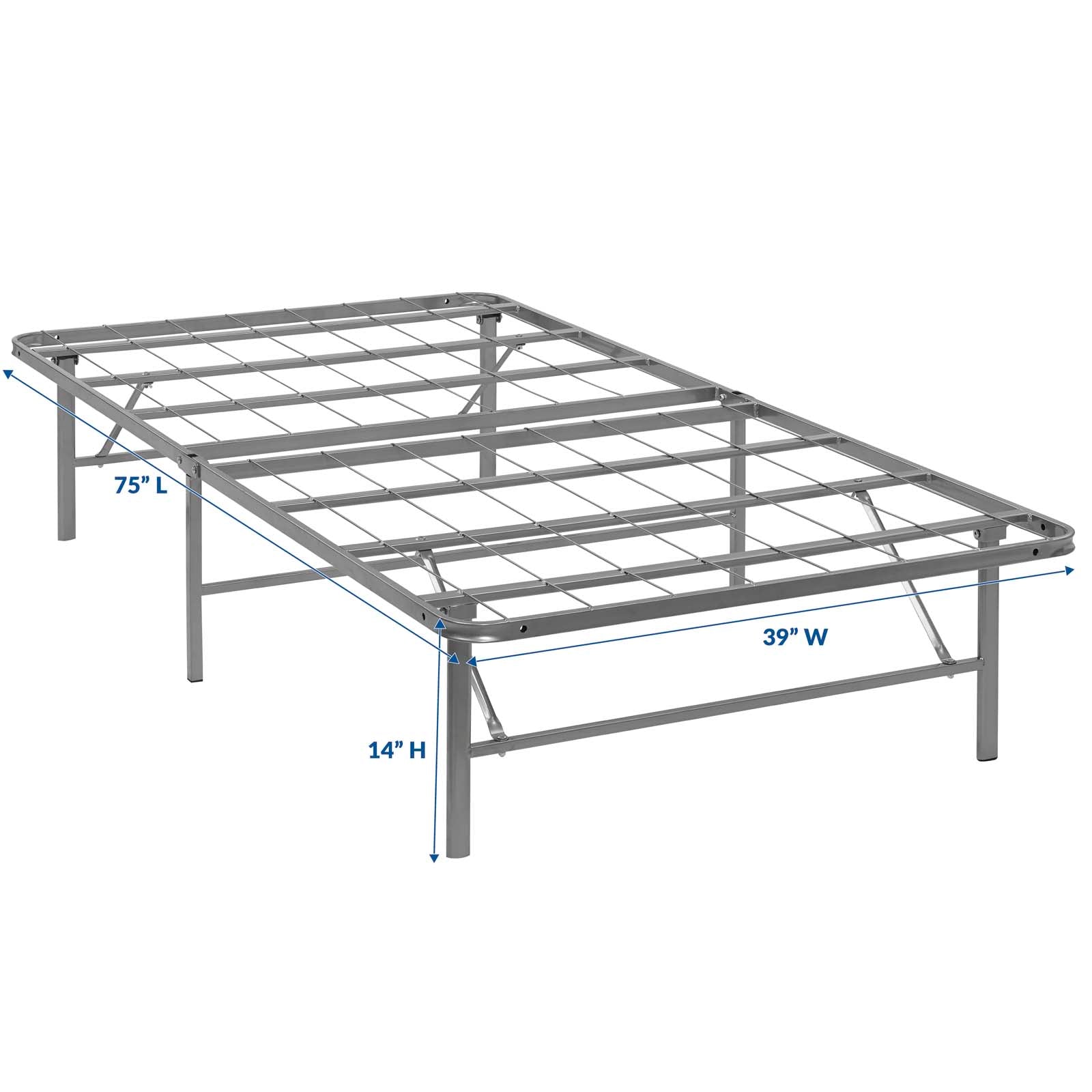 Modway Beds - Horizon Twin Stainless Steel Bed Frame Silver