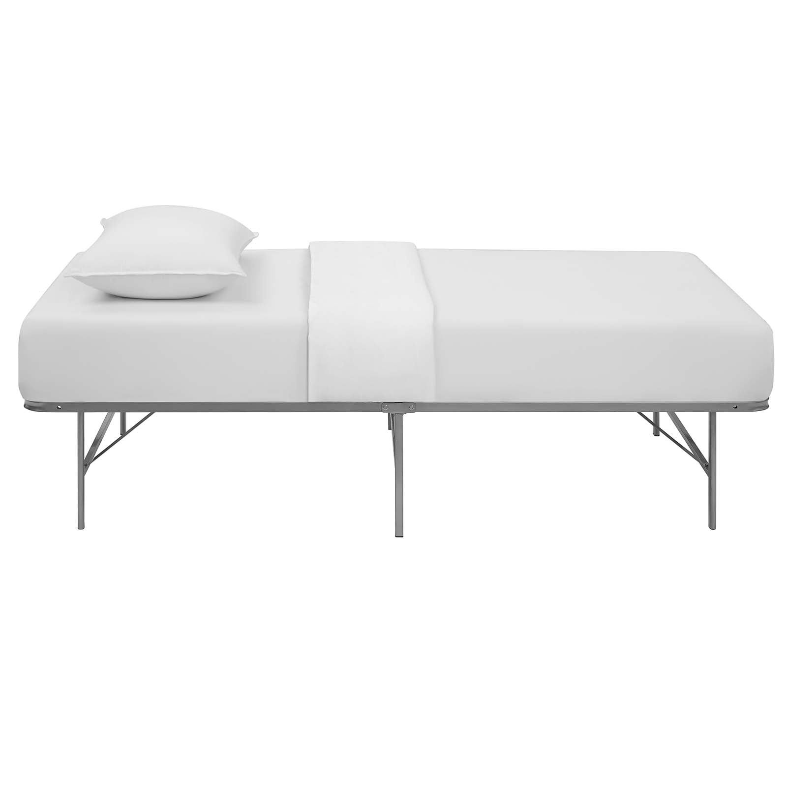 Modway Beds - Horizon Twin Stainless Steel Bed Frame Silver
