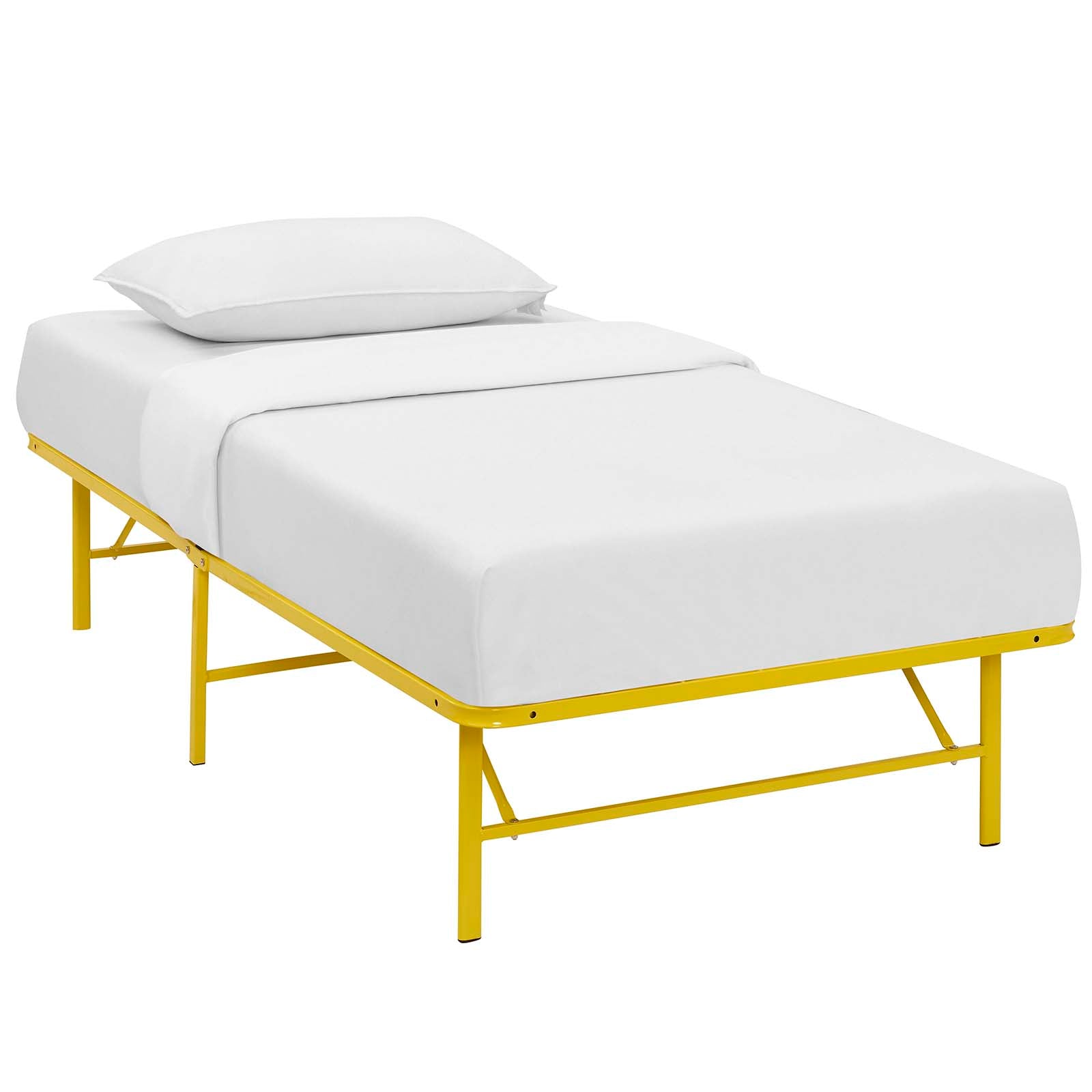 Modway Beds - Horizon Twin Stainless Steel Bed Frame Yellow