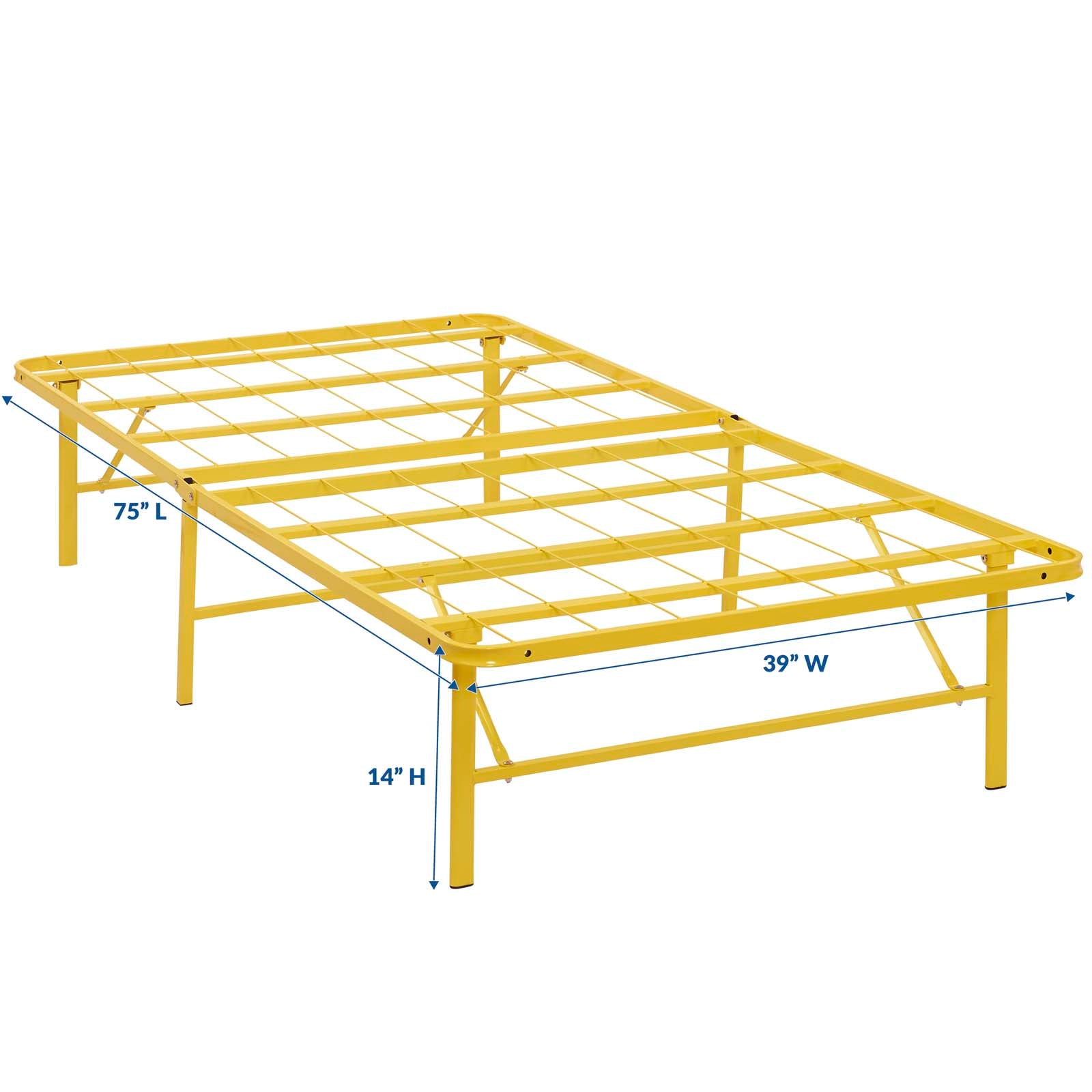 Modway Beds - Horizon Twin Stainless Steel Bed Frame Yellow