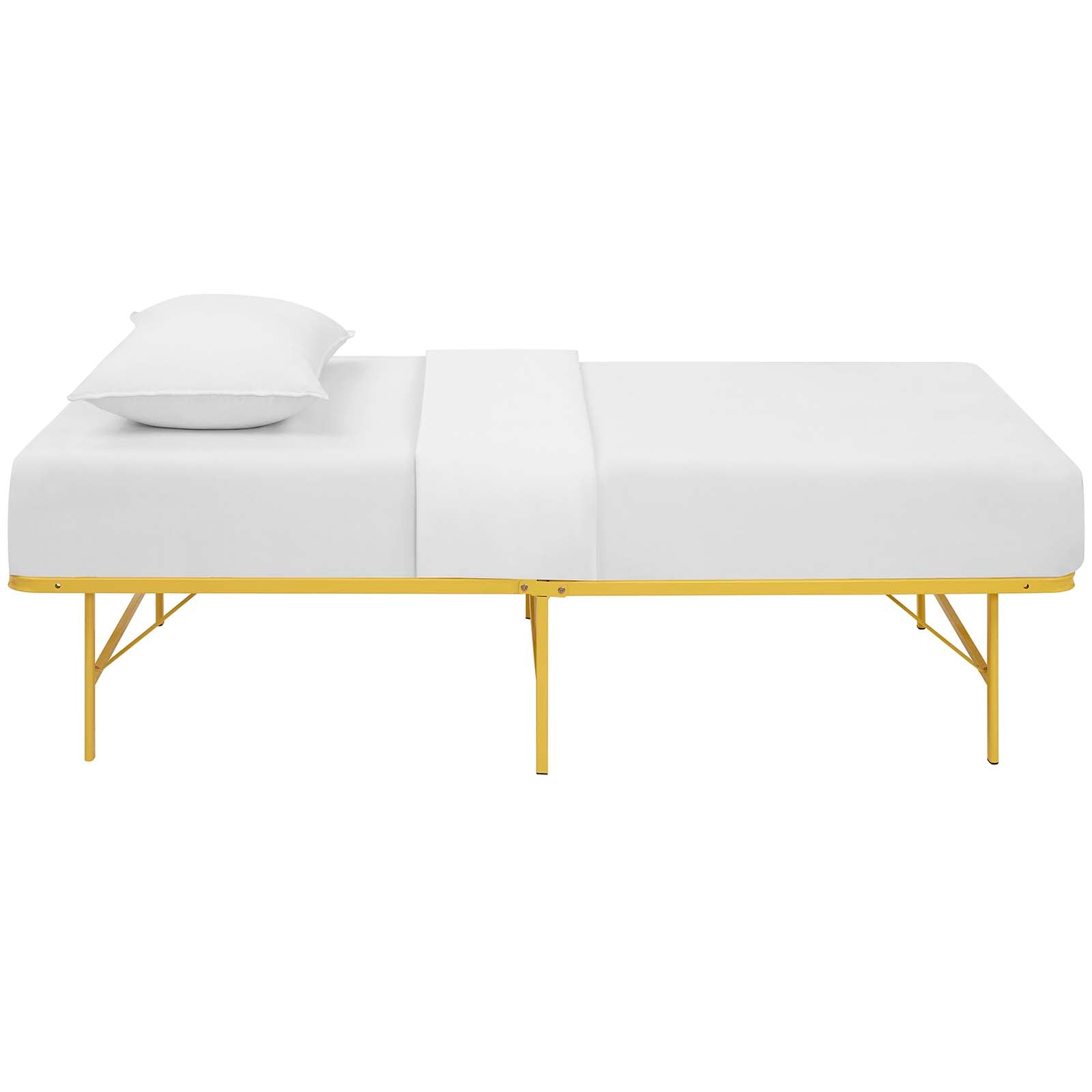 Modway Beds - Horizon Twin Stainless Steel Bed Frame Yellow