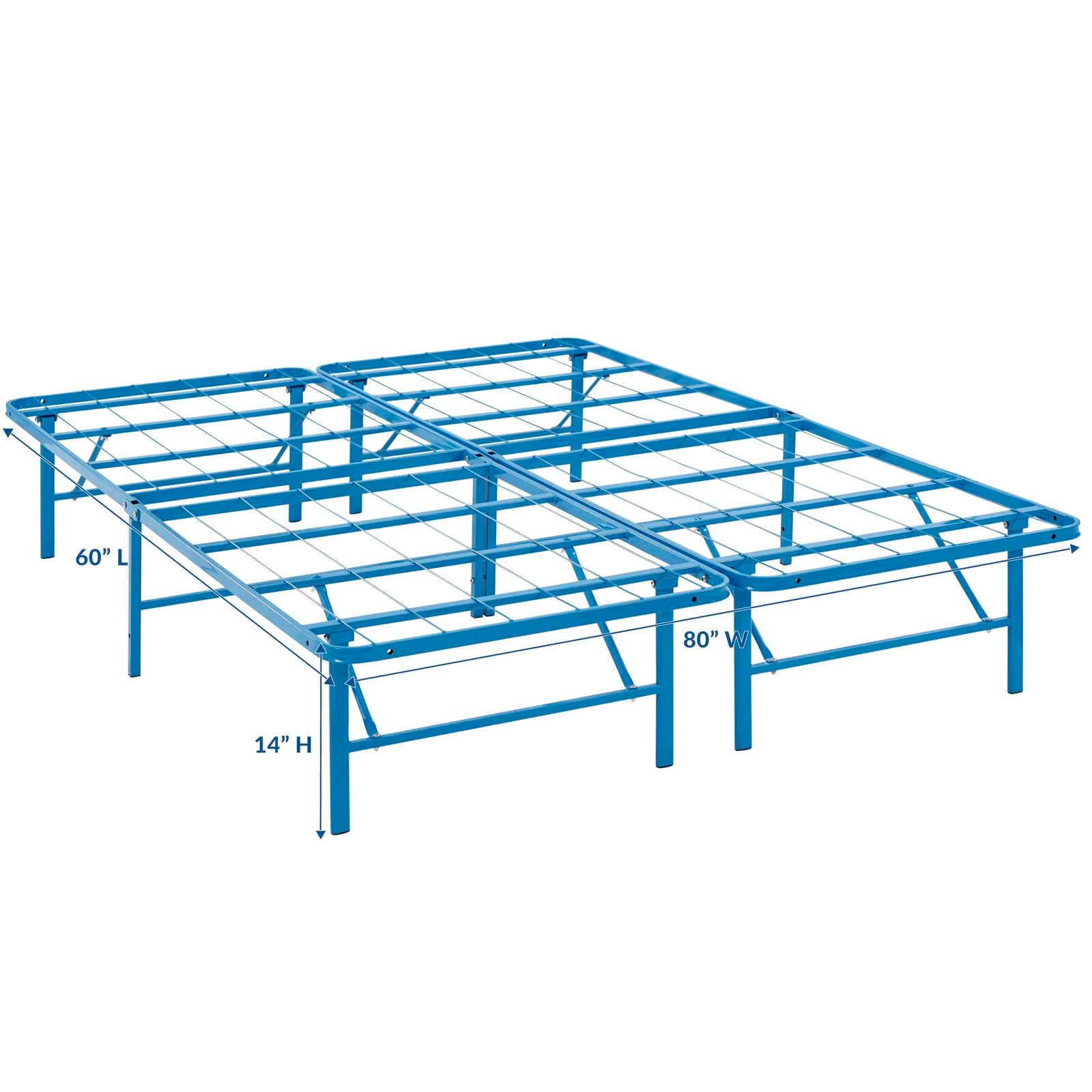 Modway Beds - Horizon Queen Stainless Steel Bed Frame Light Blue